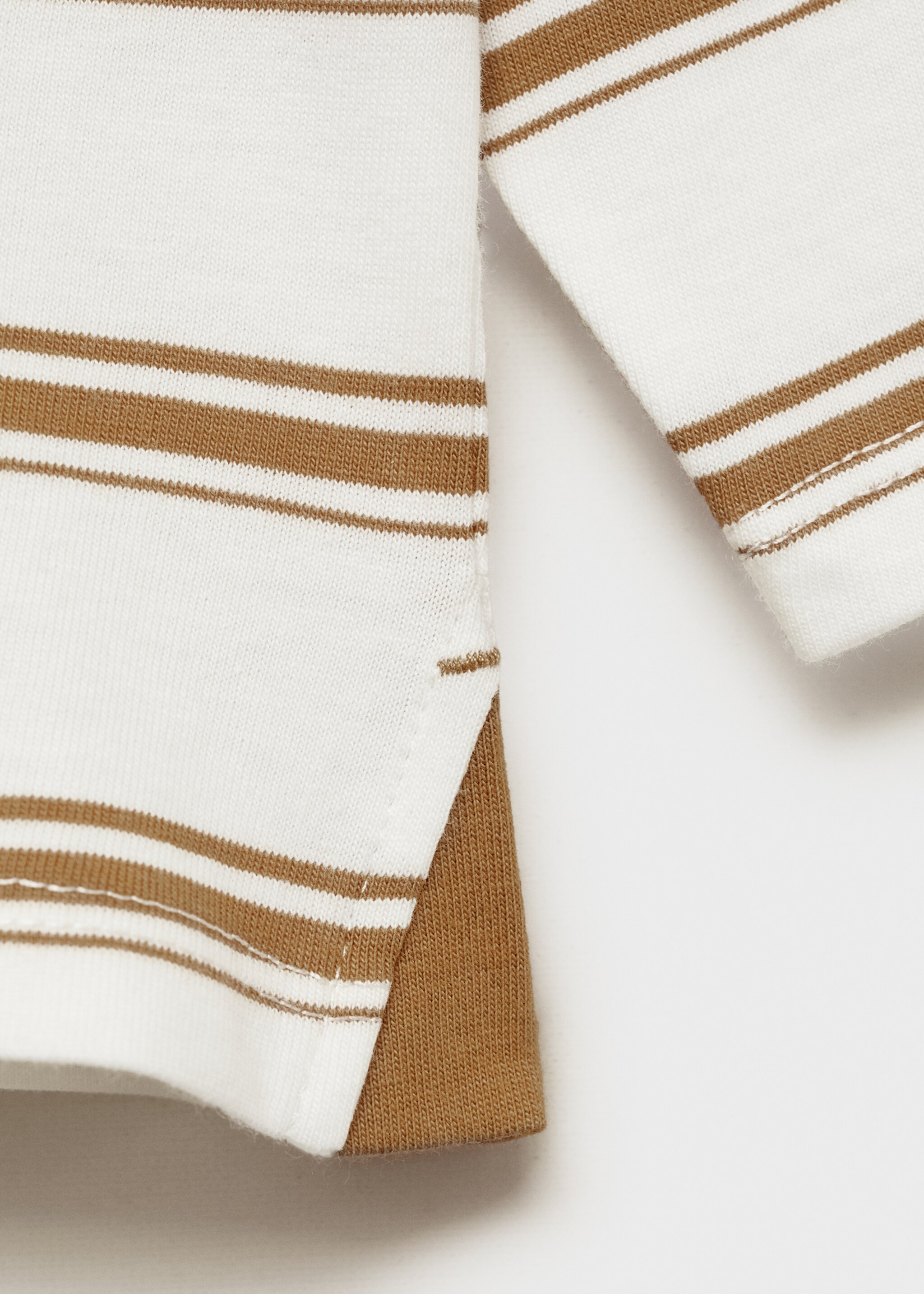 Triple-striped t-shirt - Details of the article 0, Ochre. Ref: 87070629-00.