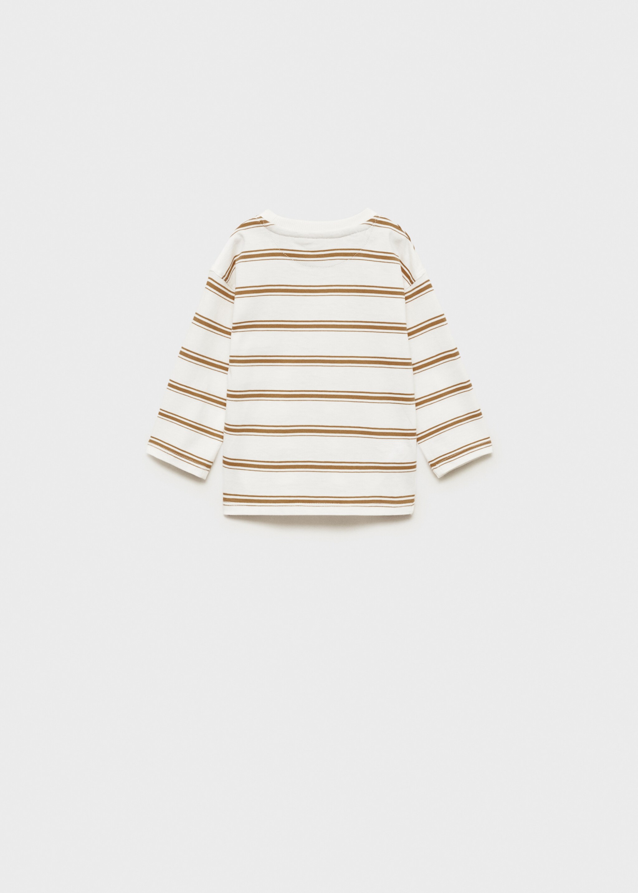 Triple-striped t-shirt - Reverse of the article, Ochre. Ref: 87070629-00.