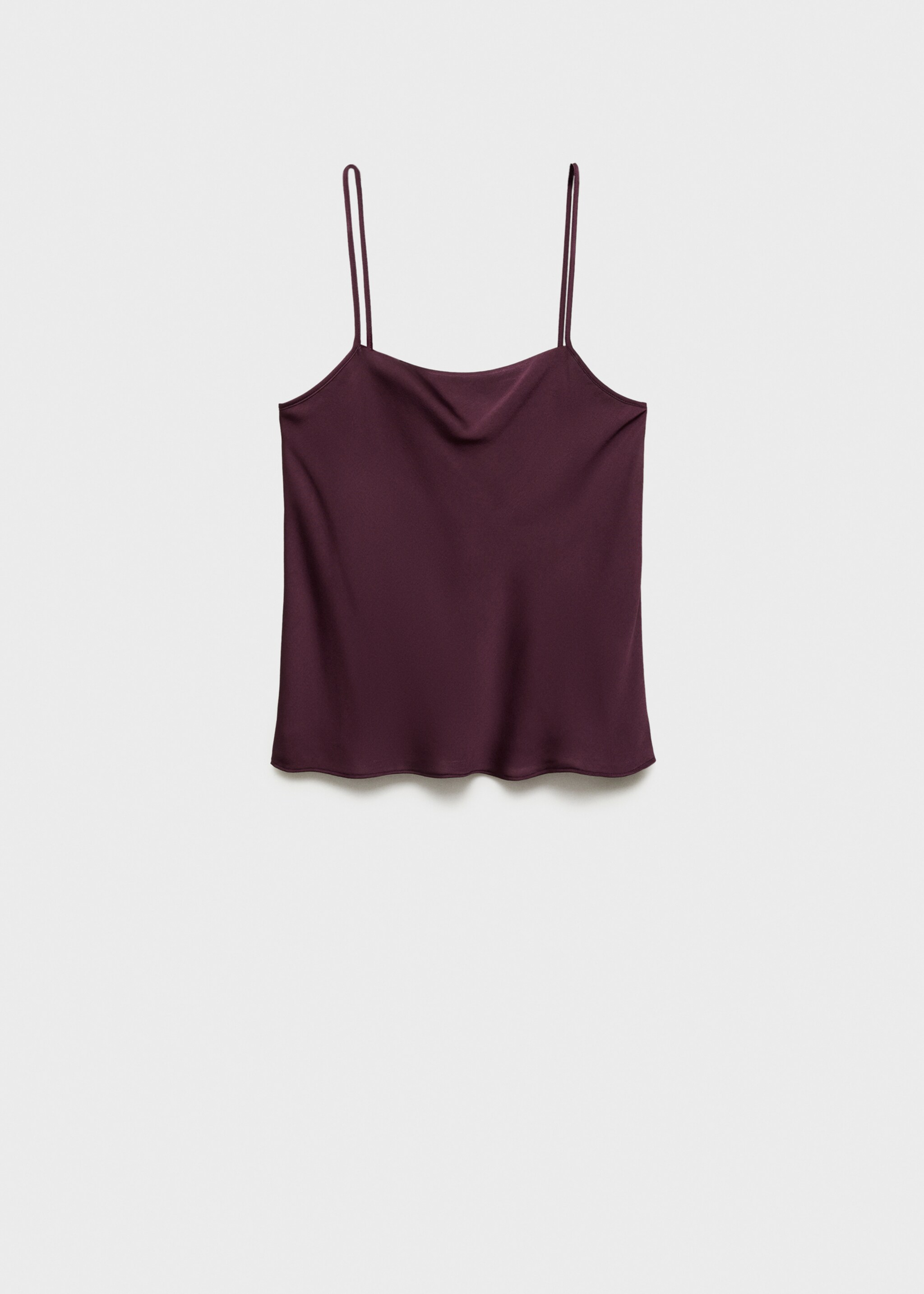 Satin top with thin straps - Article without model, Wine. Ref: 87070633-00.