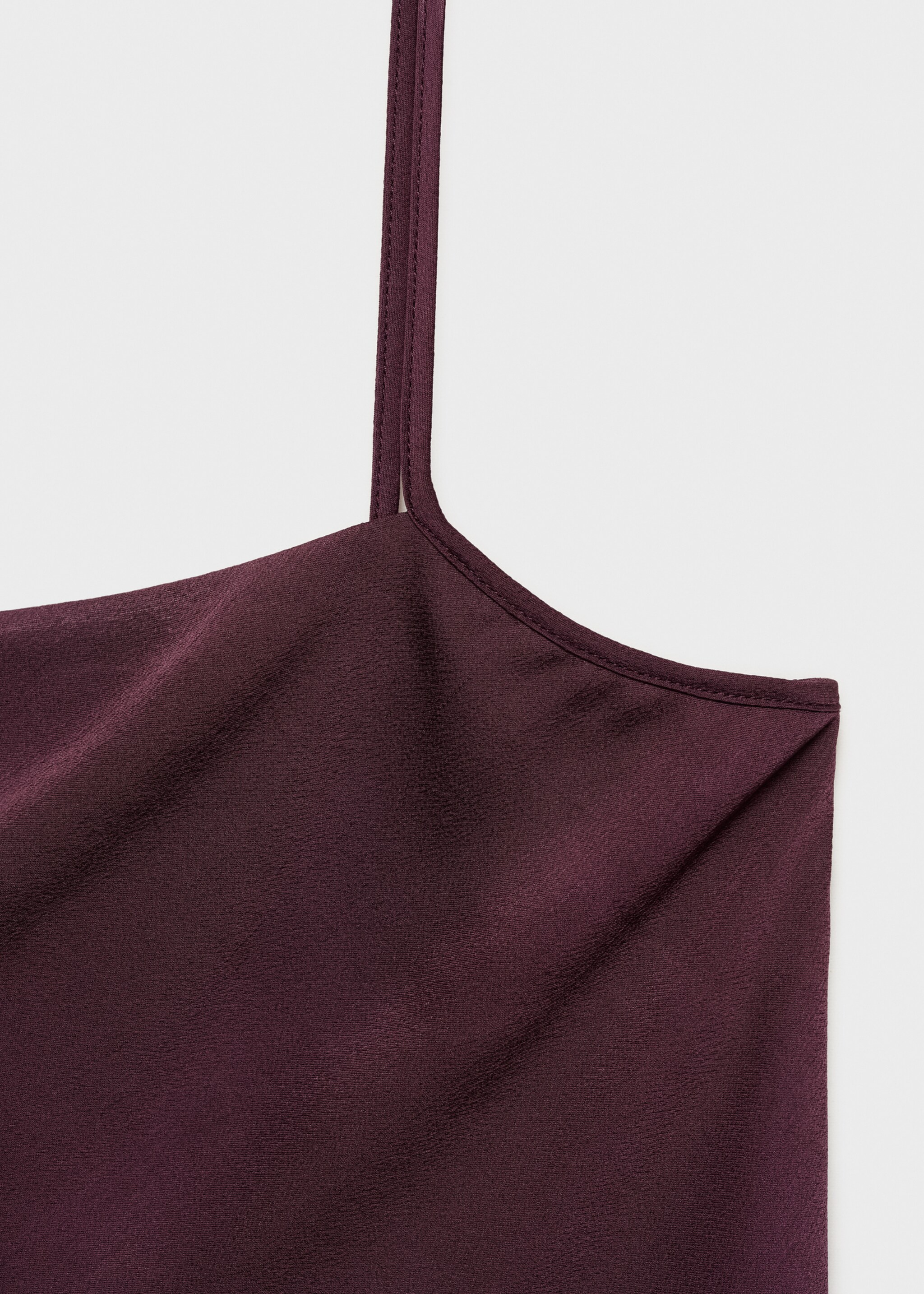 Satin top with thin straps - Details of the article 8, Wine. Ref: 87070633-00.