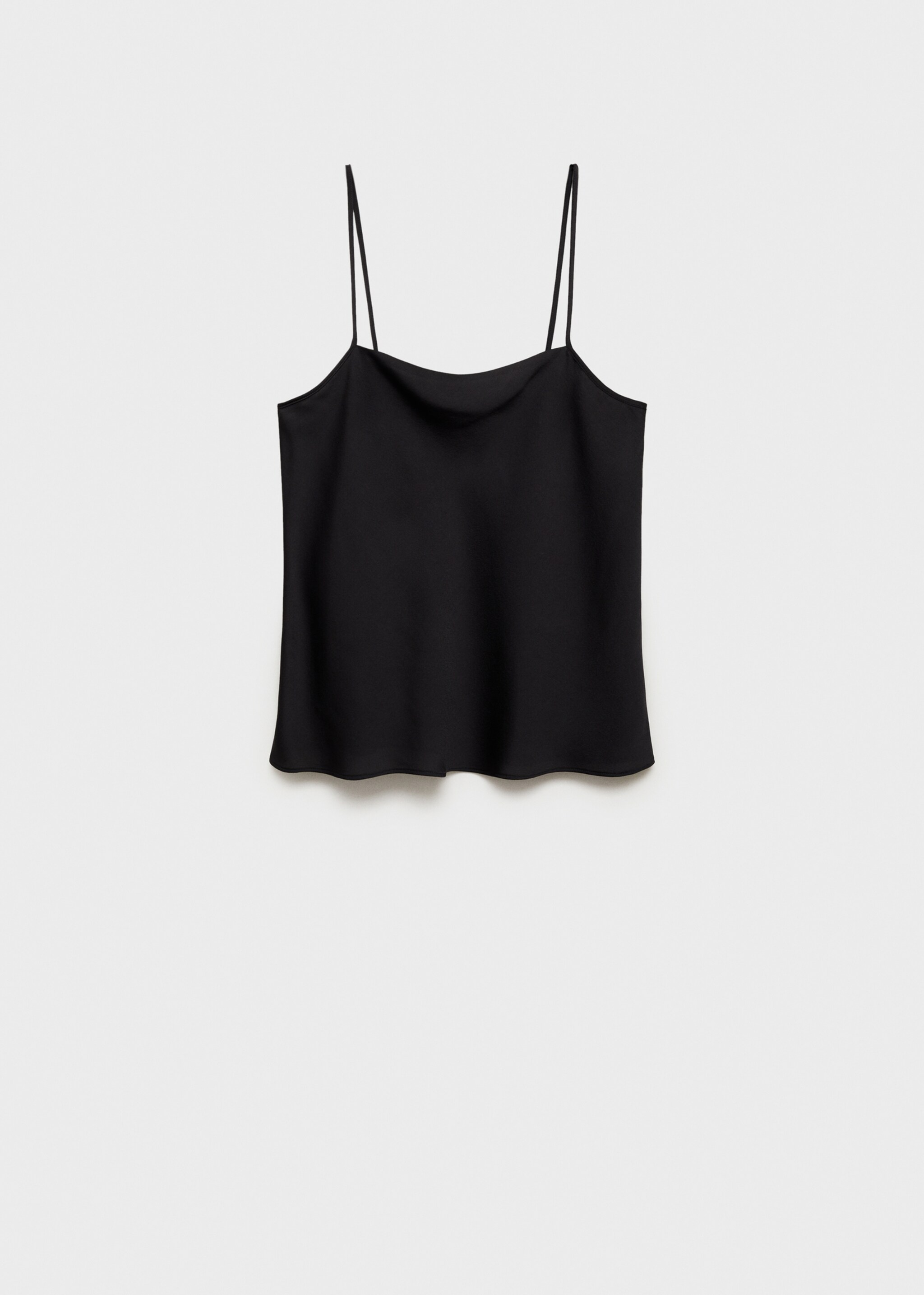 Satin top with thin straps - Article without model, Black. Ref: 87070633-00.