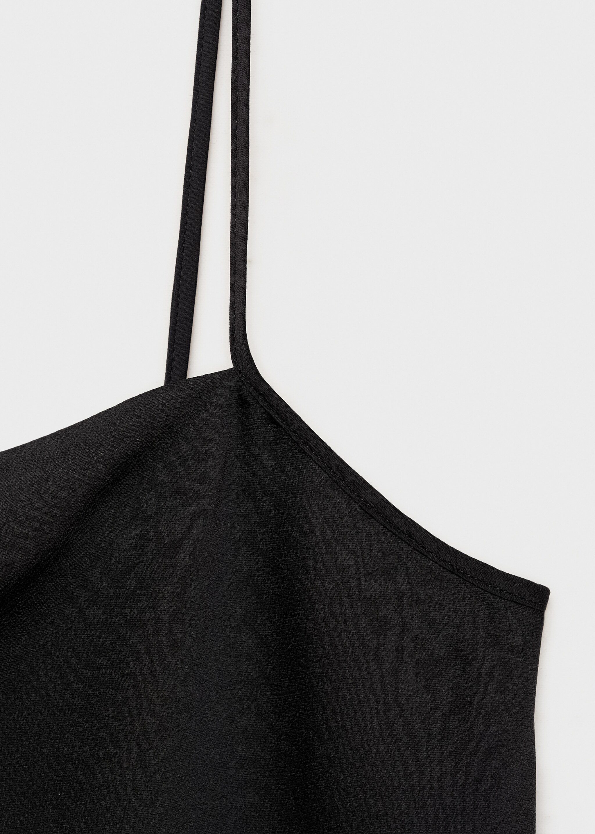 Satin top with thin straps - Details of the article 8, Black. Ref: 87070633-00.