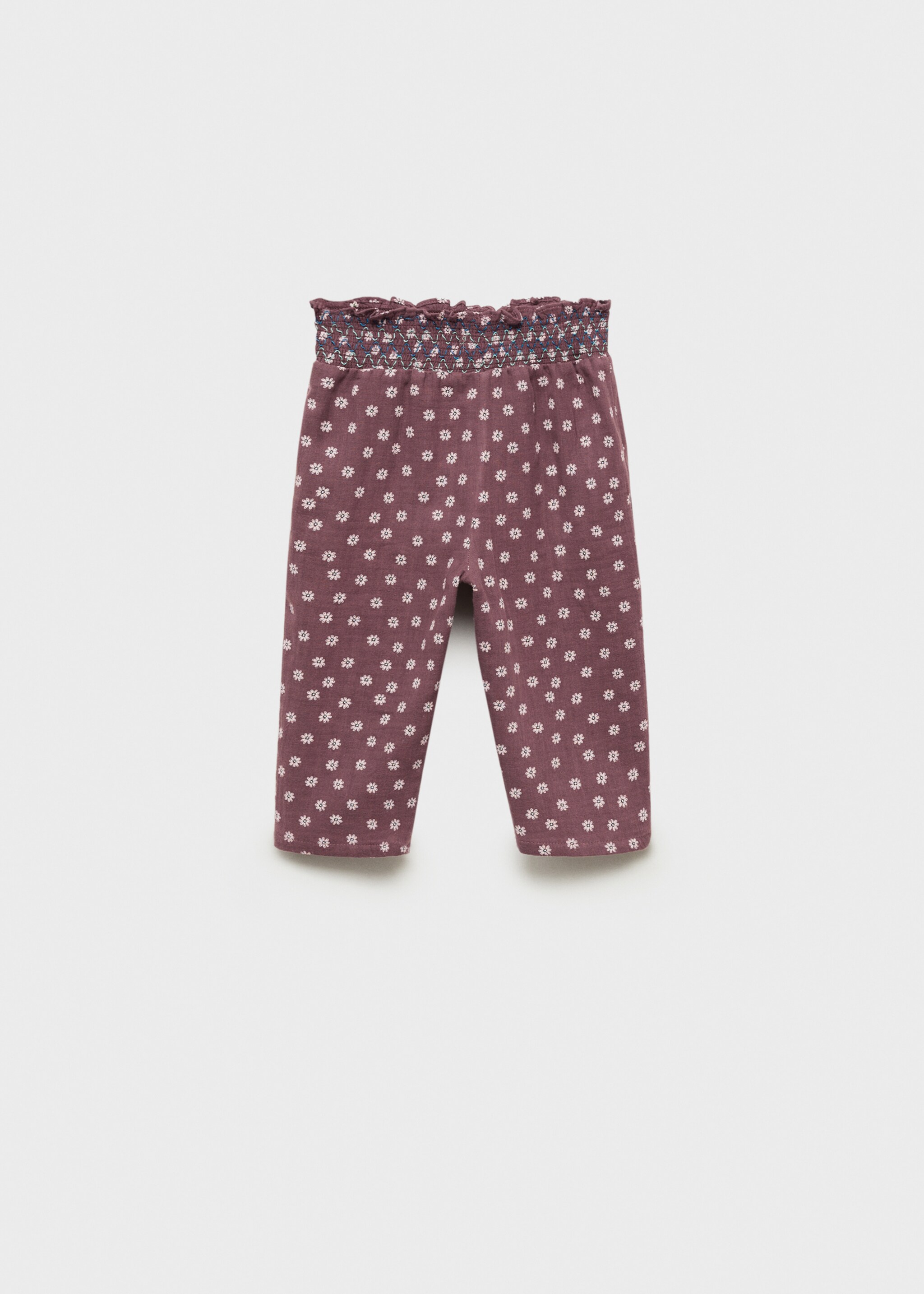 Wzorzyste bawełniane spodnie - Tylna strona artykułu, Kasztanowy. Ref: 87070634-00.