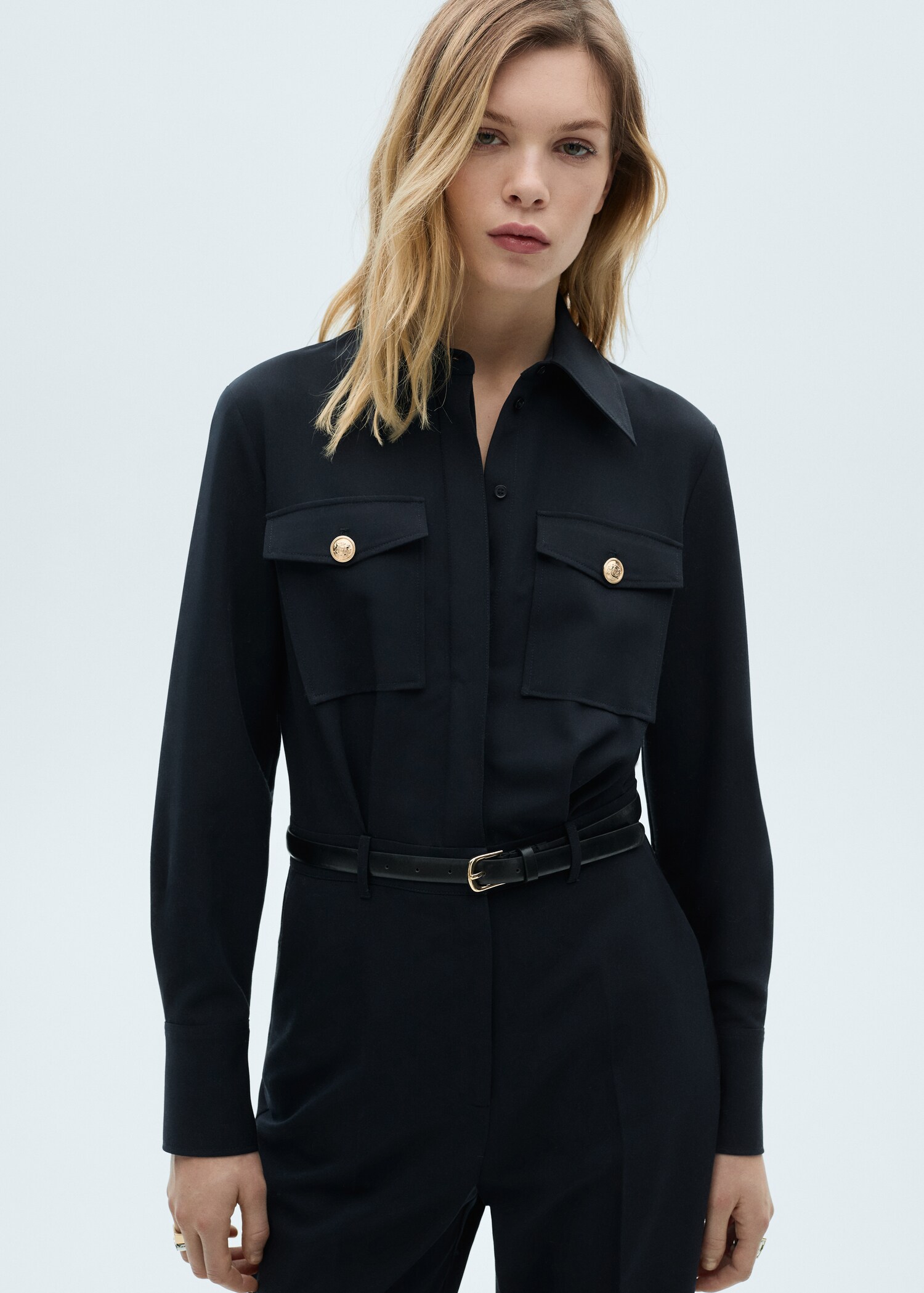 Straight-fit jumpsuit with belt - Medium plane