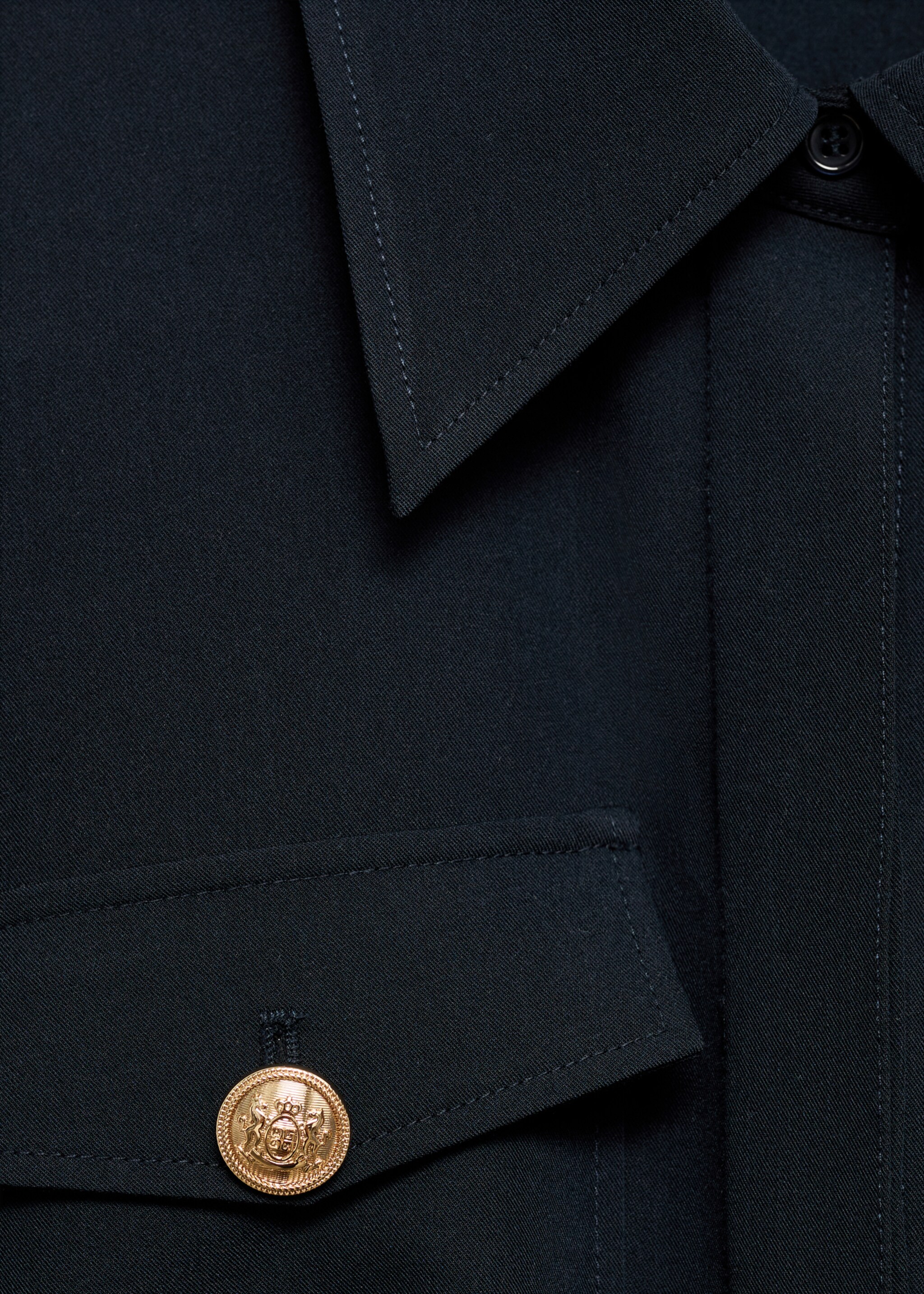 Straight-fit jumpsuit with belt - Details of the article 0, Dark Navy. Ref: 87070636-00.