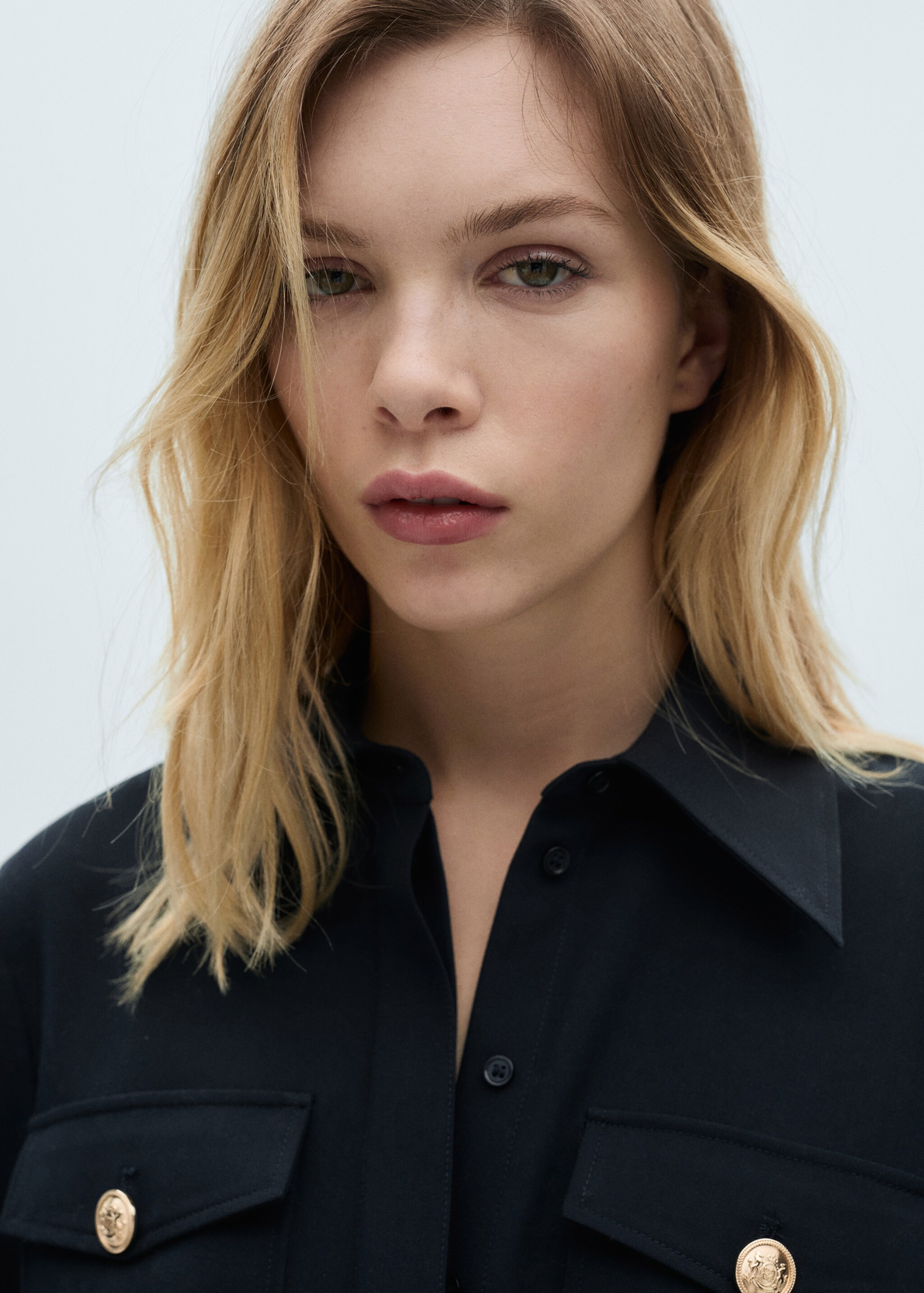 Straight-fit jumpsuit with belt - Details of the article 1, Dark Navy. Ref: 87070636-00.