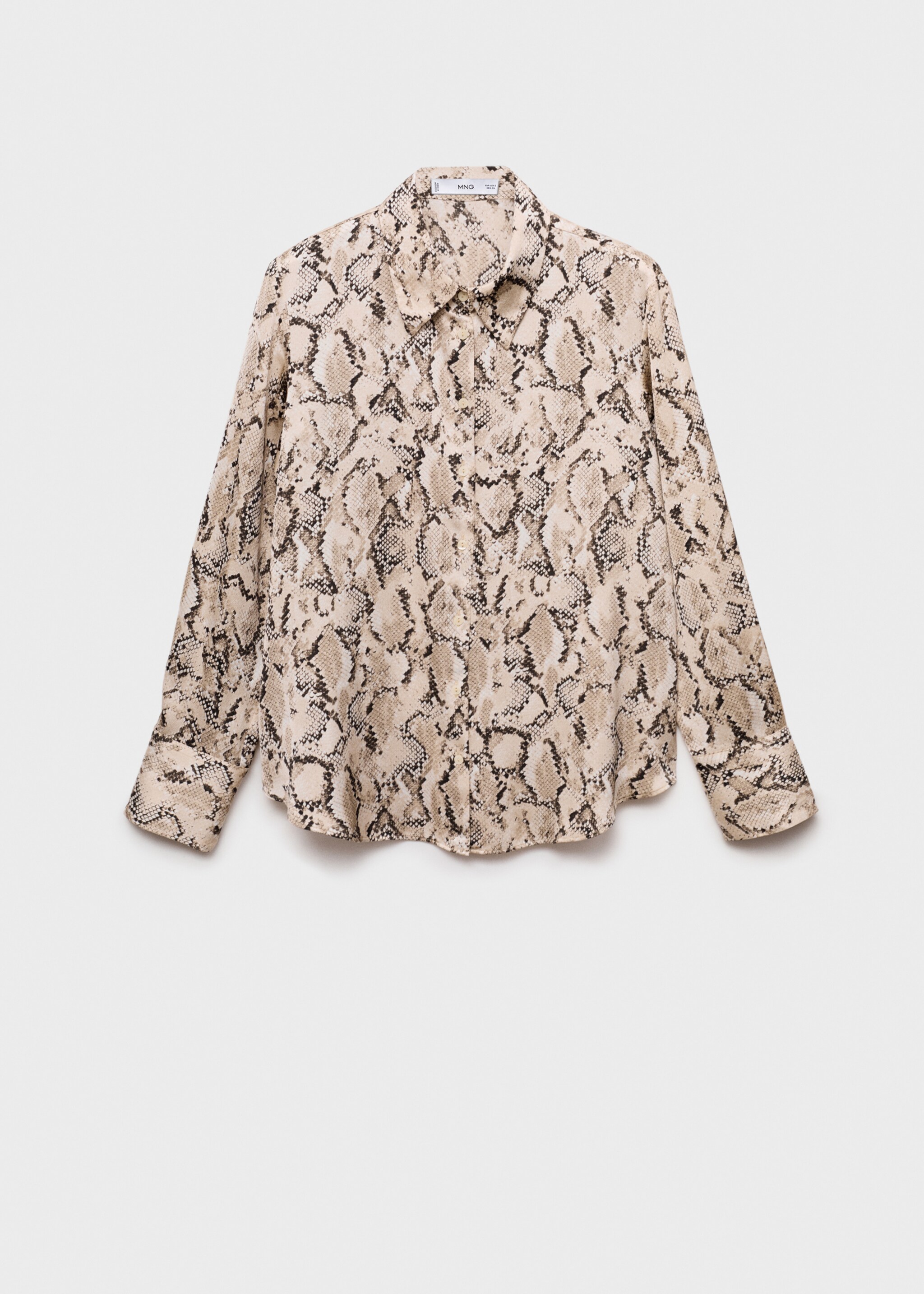 Satin print shirt - Article without model, Sand. Ref: 87070639-00.