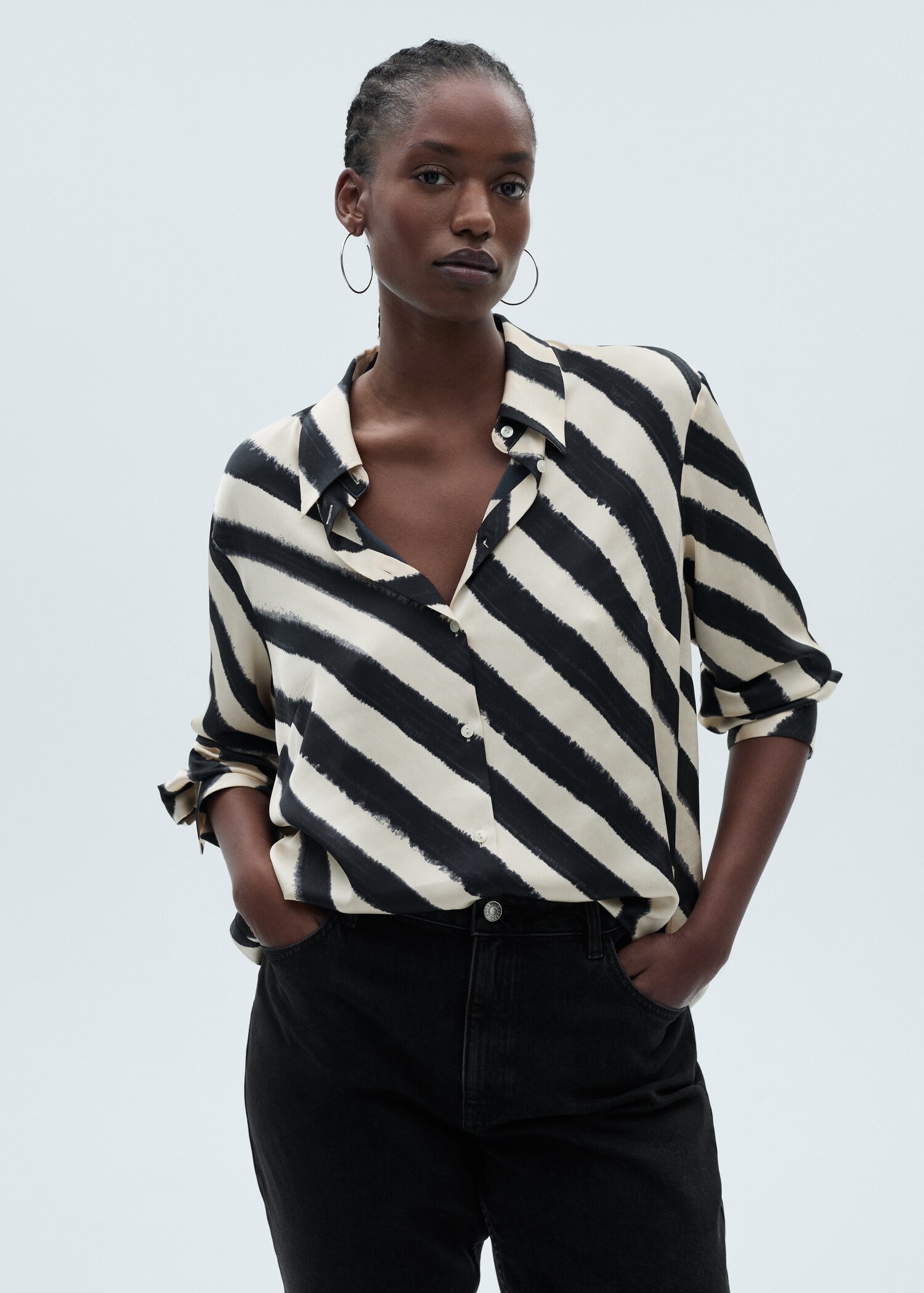 Satin print shirt - Details of the article 5