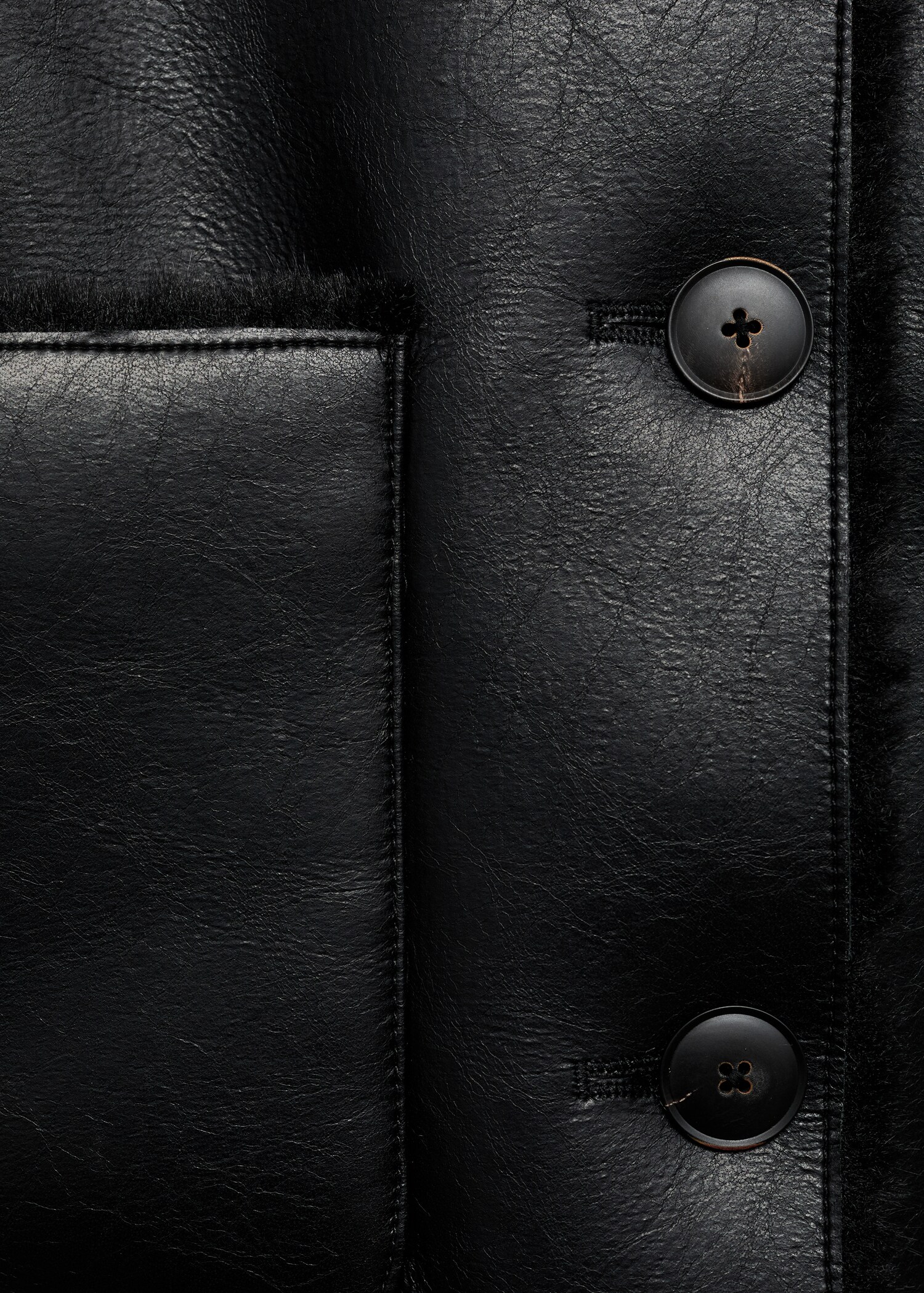 Dubbelzijdig jasje met leereffect en zakken - Detail van het artikel 0