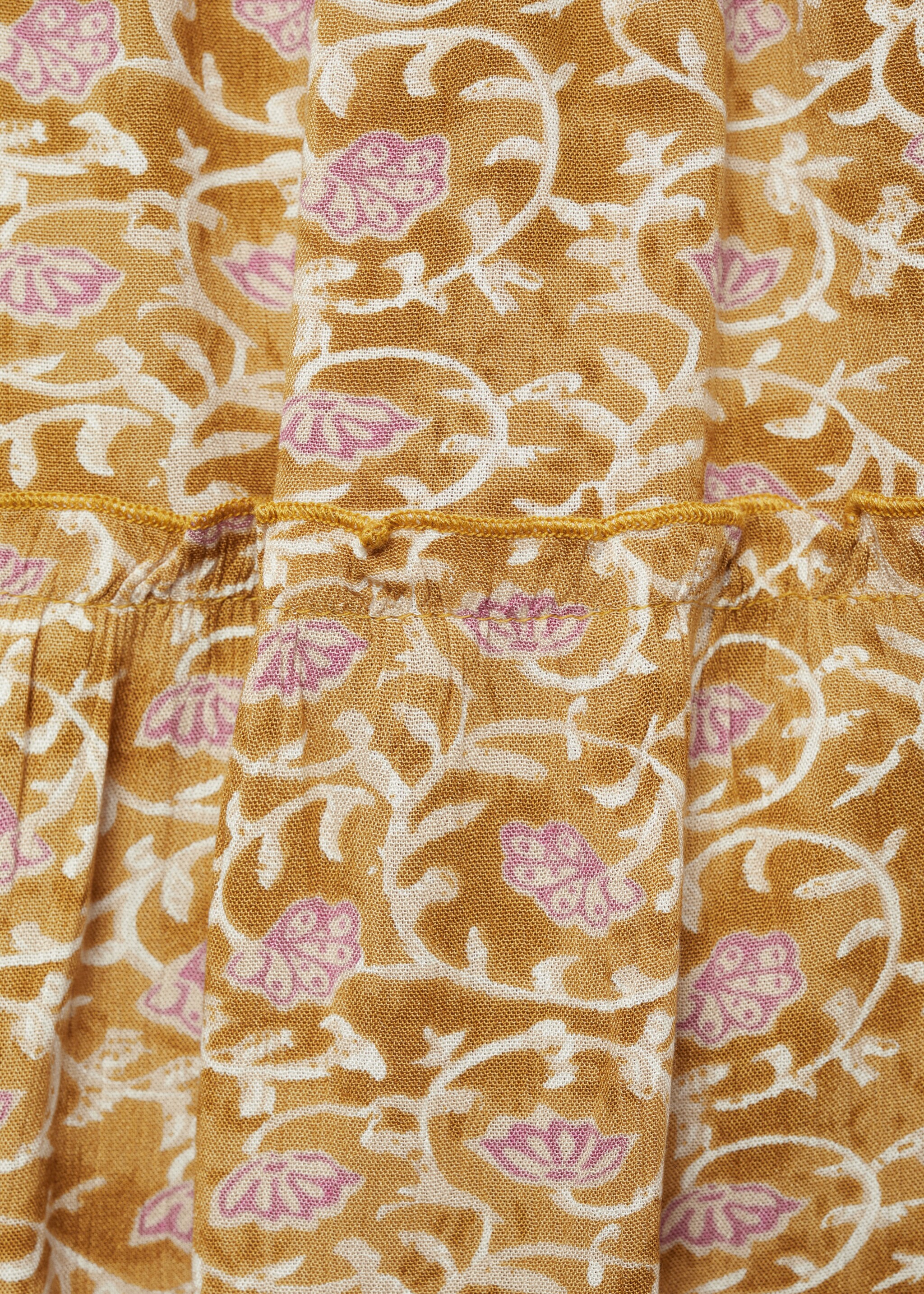 Short flared skirt - Details of the article 0, Ochre. Ref: 87070646-00.