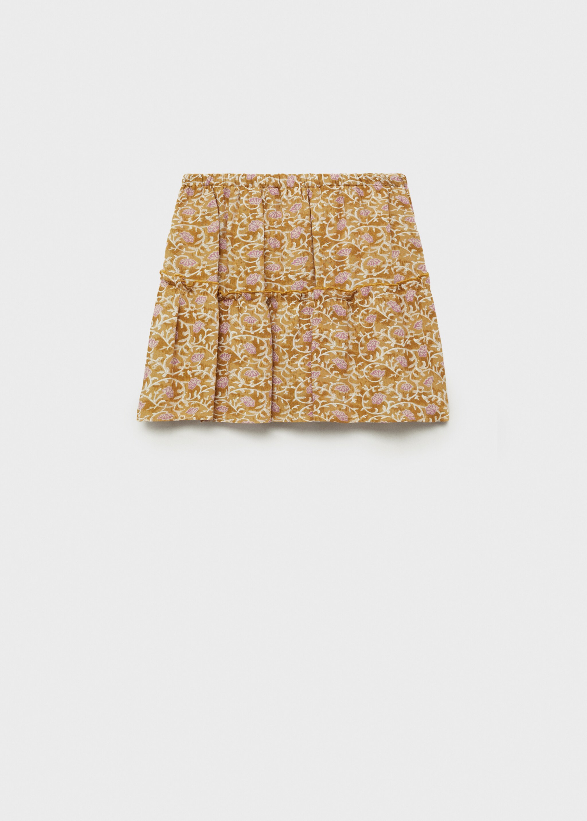 Short flared skirt - Reverse of the article, Ochre. Ref: 87070646-00.
