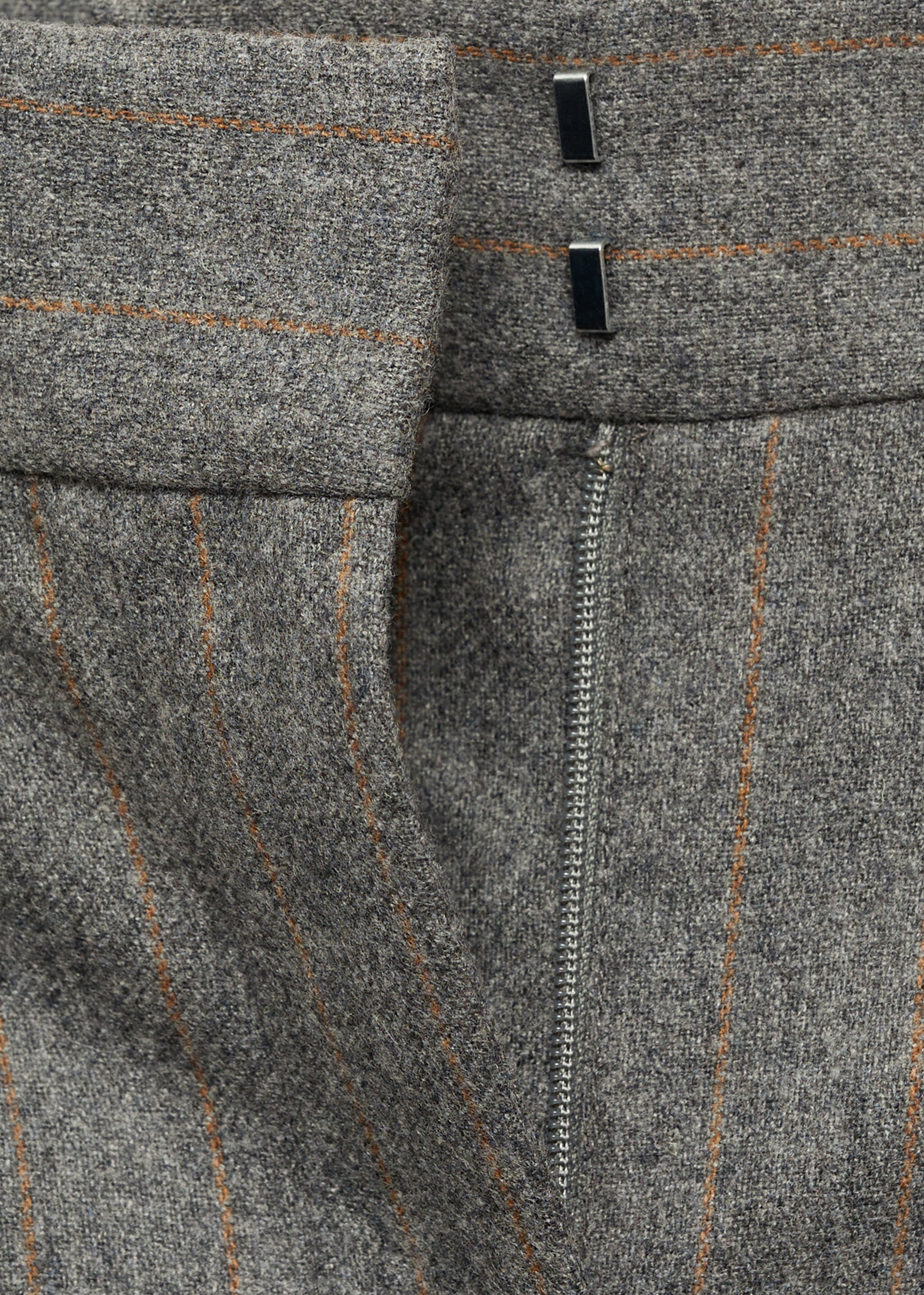 Wool-blend suit trousers - Details of the article 0, Grey. Ref: 87070653-00.
