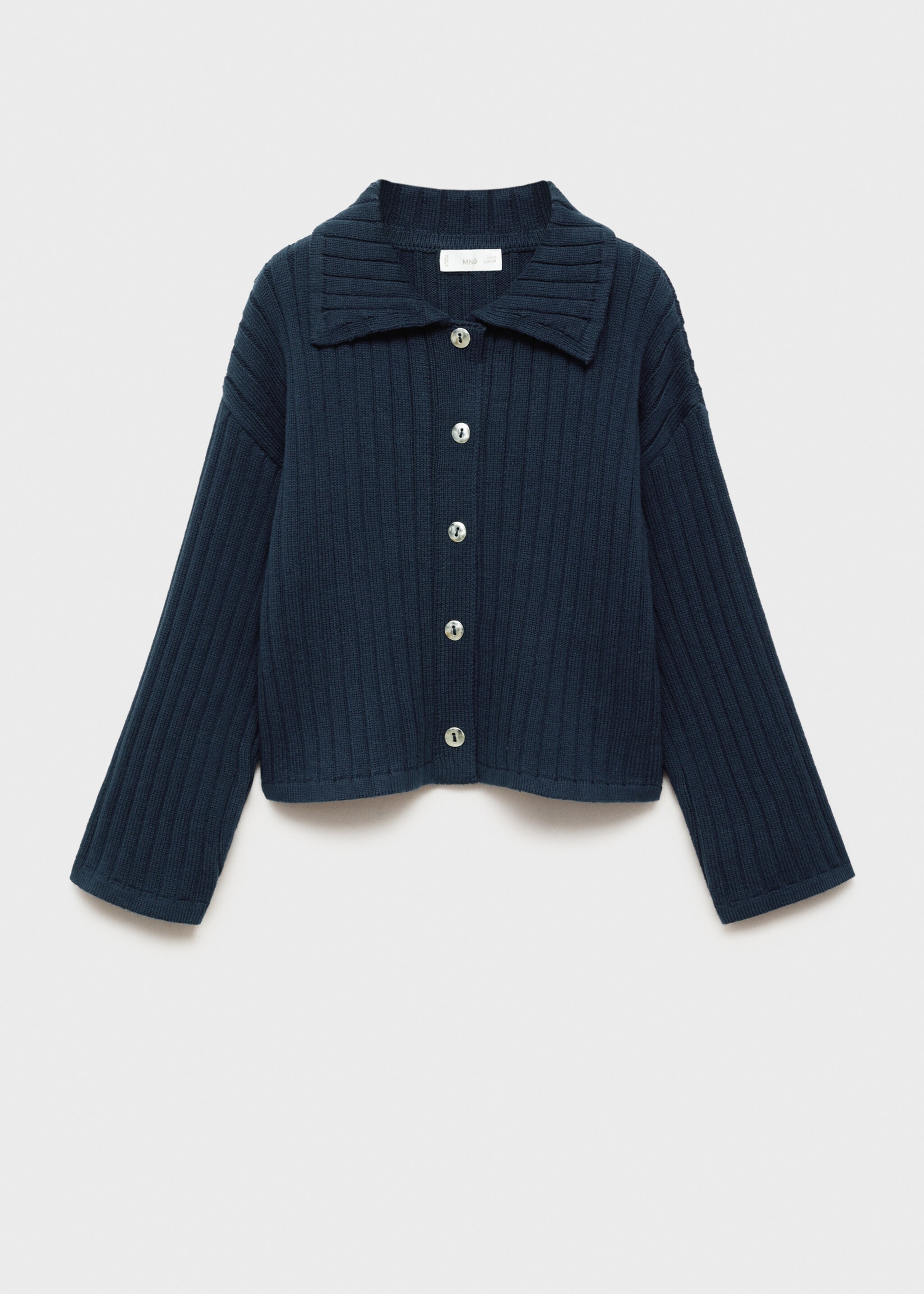 Polo-neck cardigan - Article without model, Dark Navy. Ref: 87070654-00.