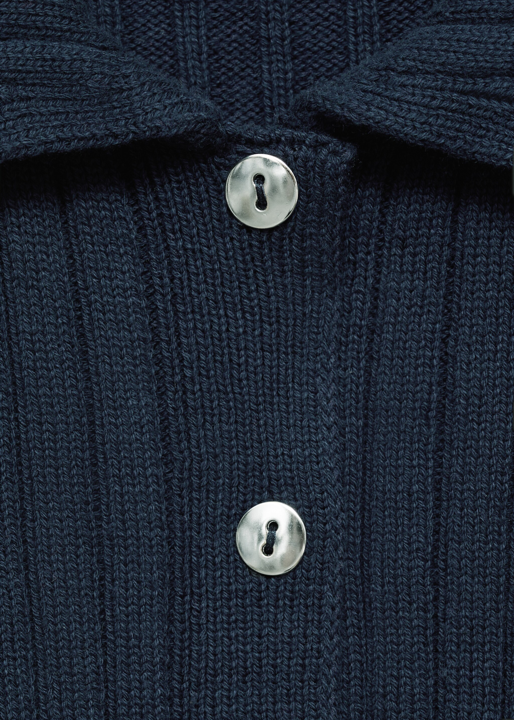 Polo-neck cardigan - Details of the article 8, Dark Navy. Ref: 87070654-00.