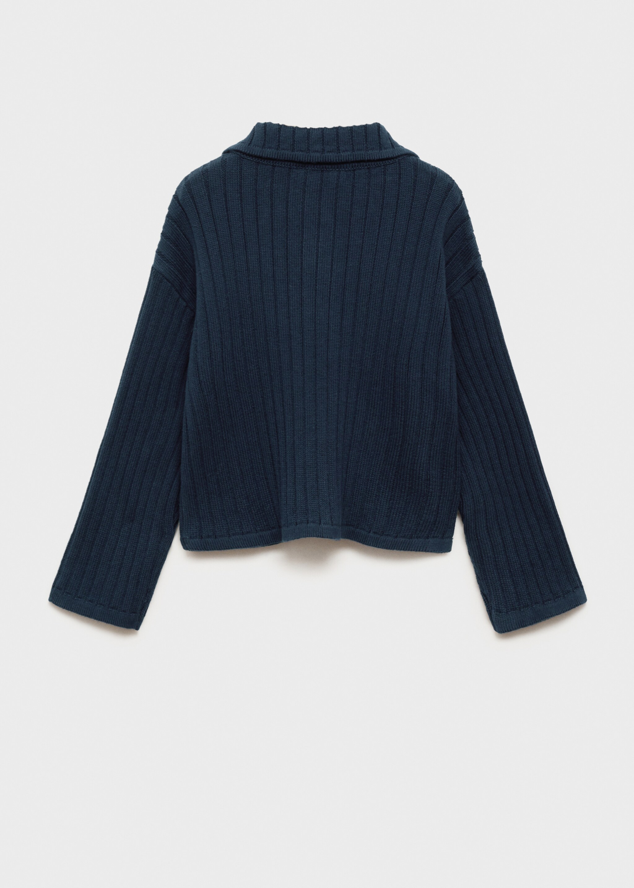 Polo-neck cardigan - Reverse of the article, Dark Navy. Ref: 87070654-00.