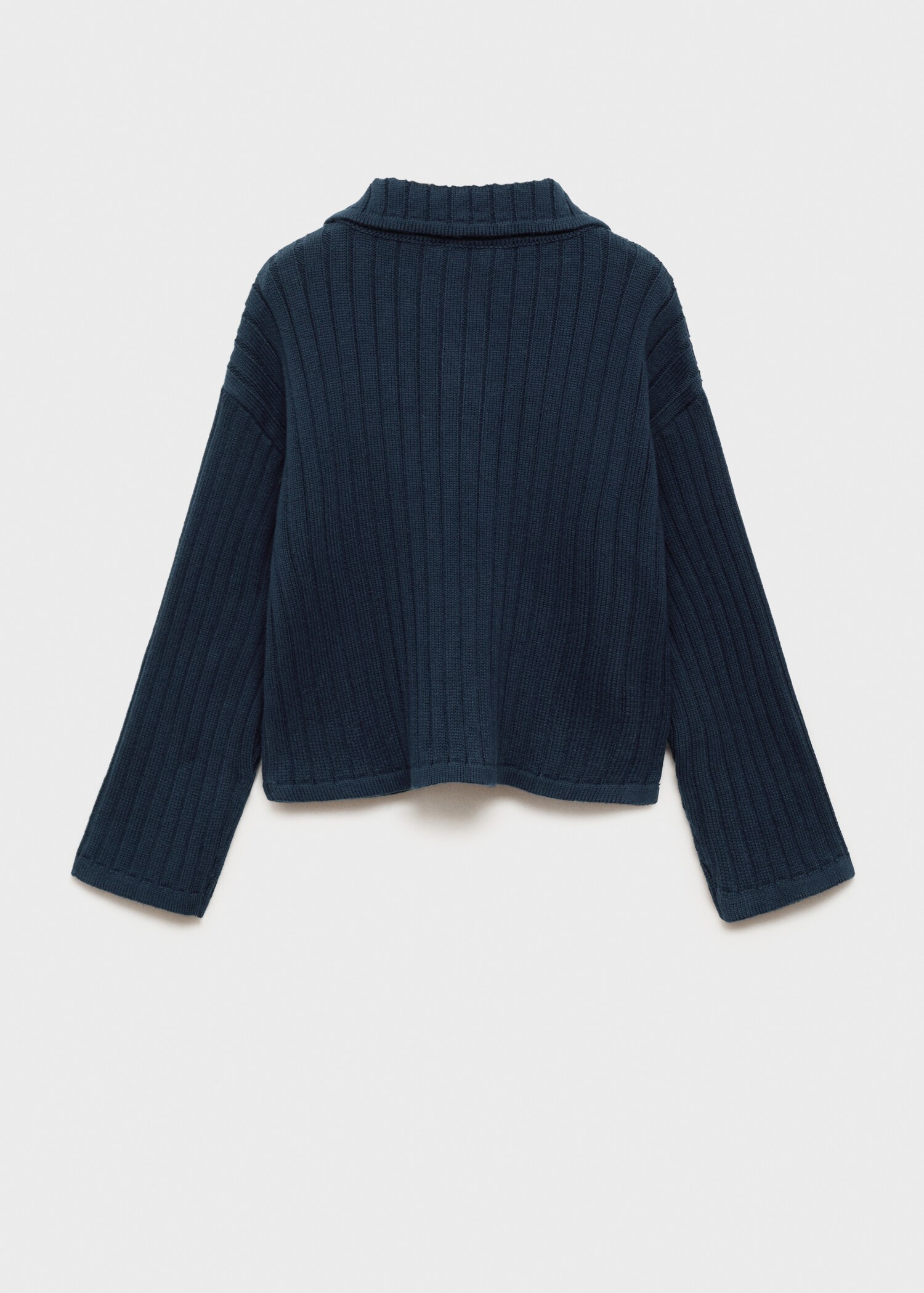 Polo-neck cardigan - Reverse of the article