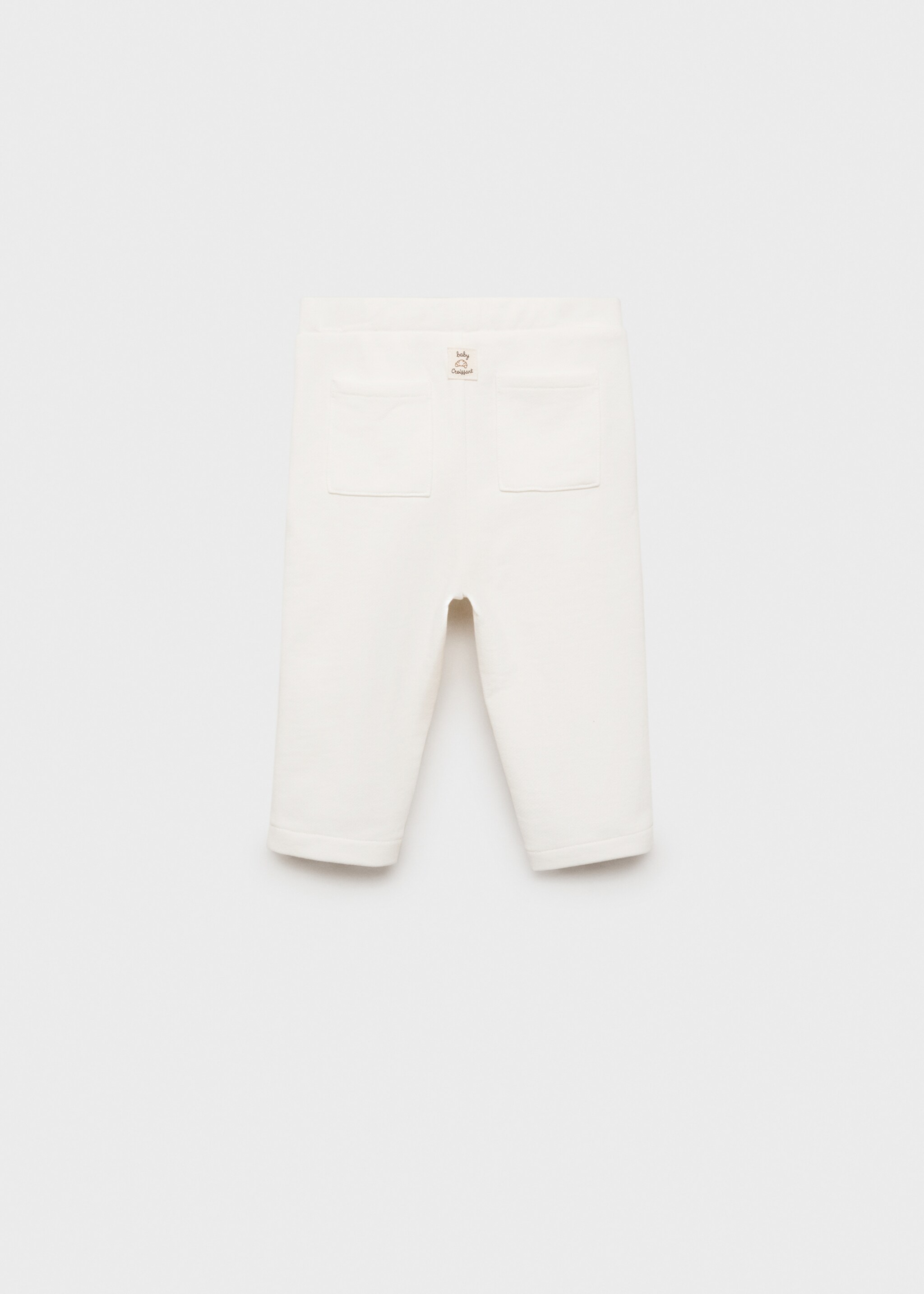 Pantalón jogger punto - Reverso del artículo, Blanco roto. Ref: 87071052-00.