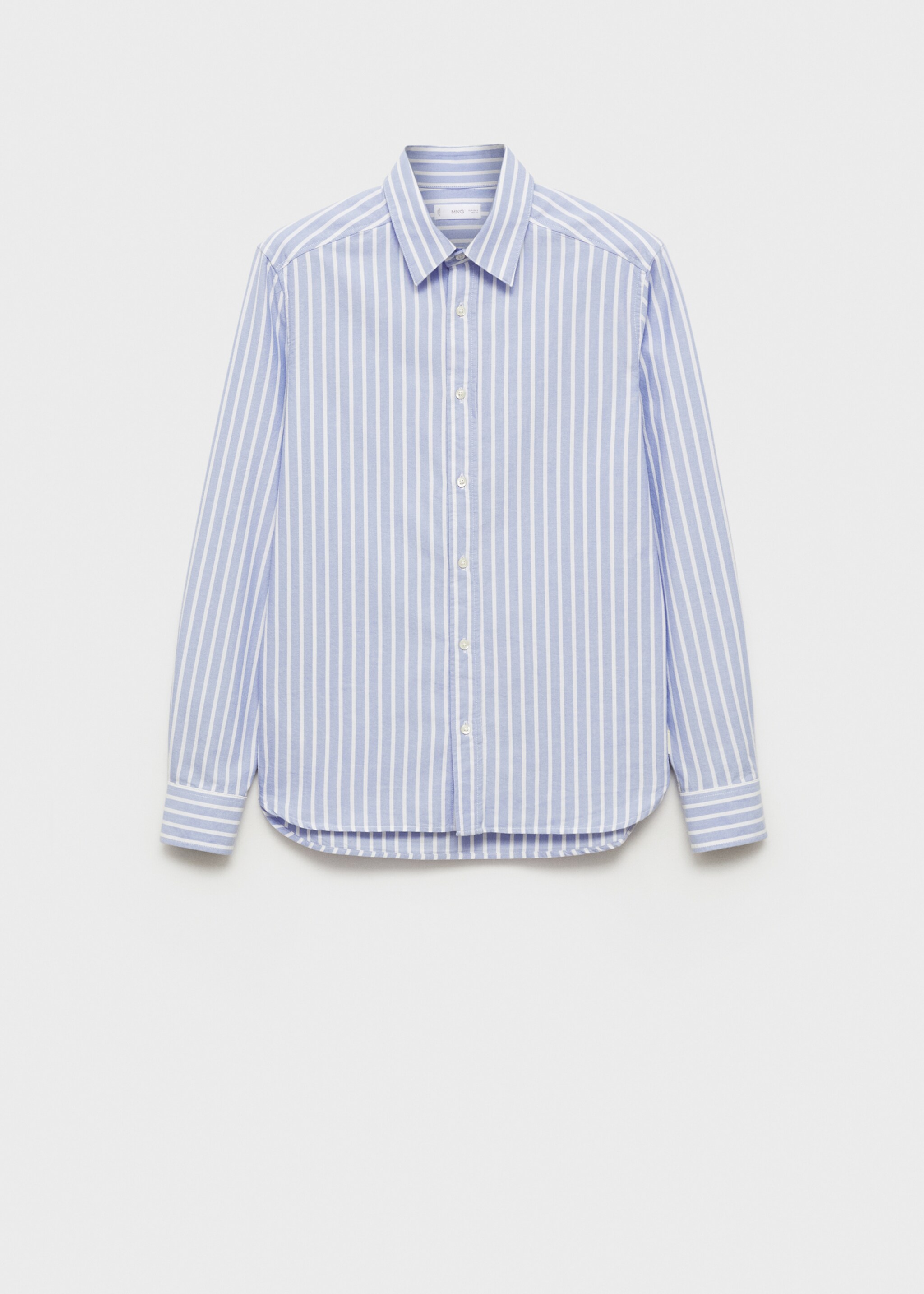 Striped Oxford shirt - Article without model, Sky Blue. Ref: 87071054-00.