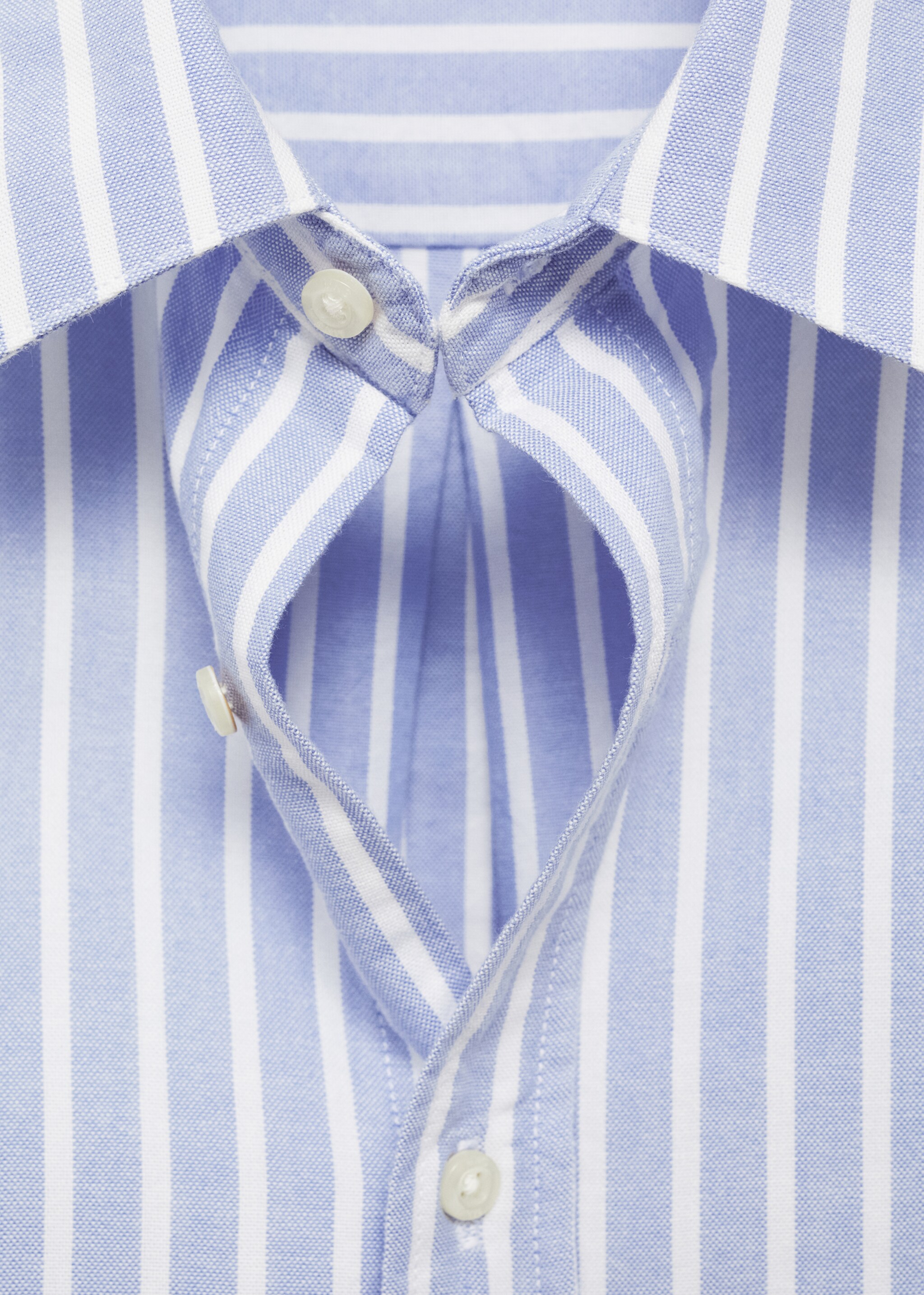 Striped Oxford shirt - Details of the article 8, Sky Blue. Ref: 87071054-00.