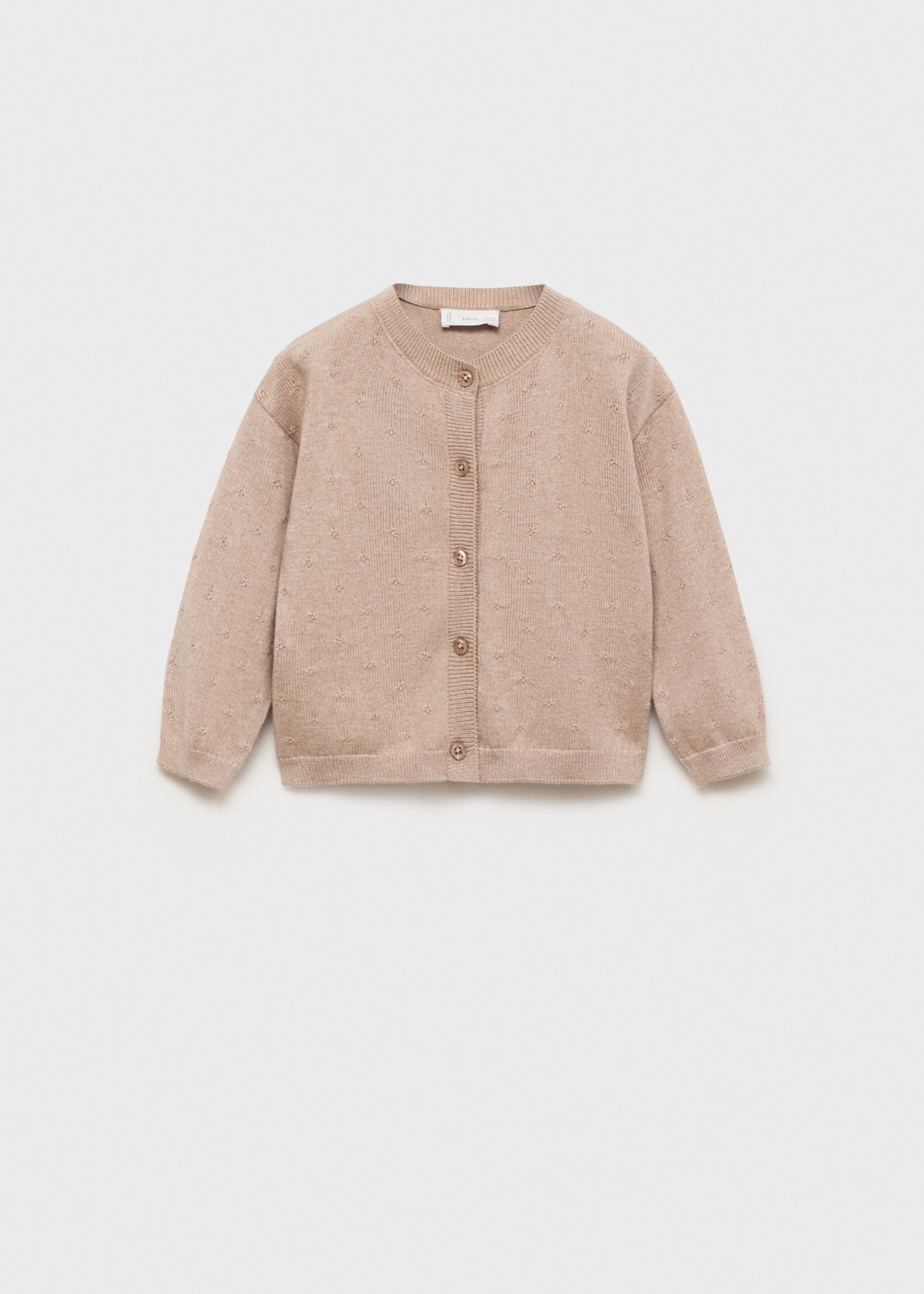 Button knit cardigan - Article without model, Sand. Ref: 87071055-00.
