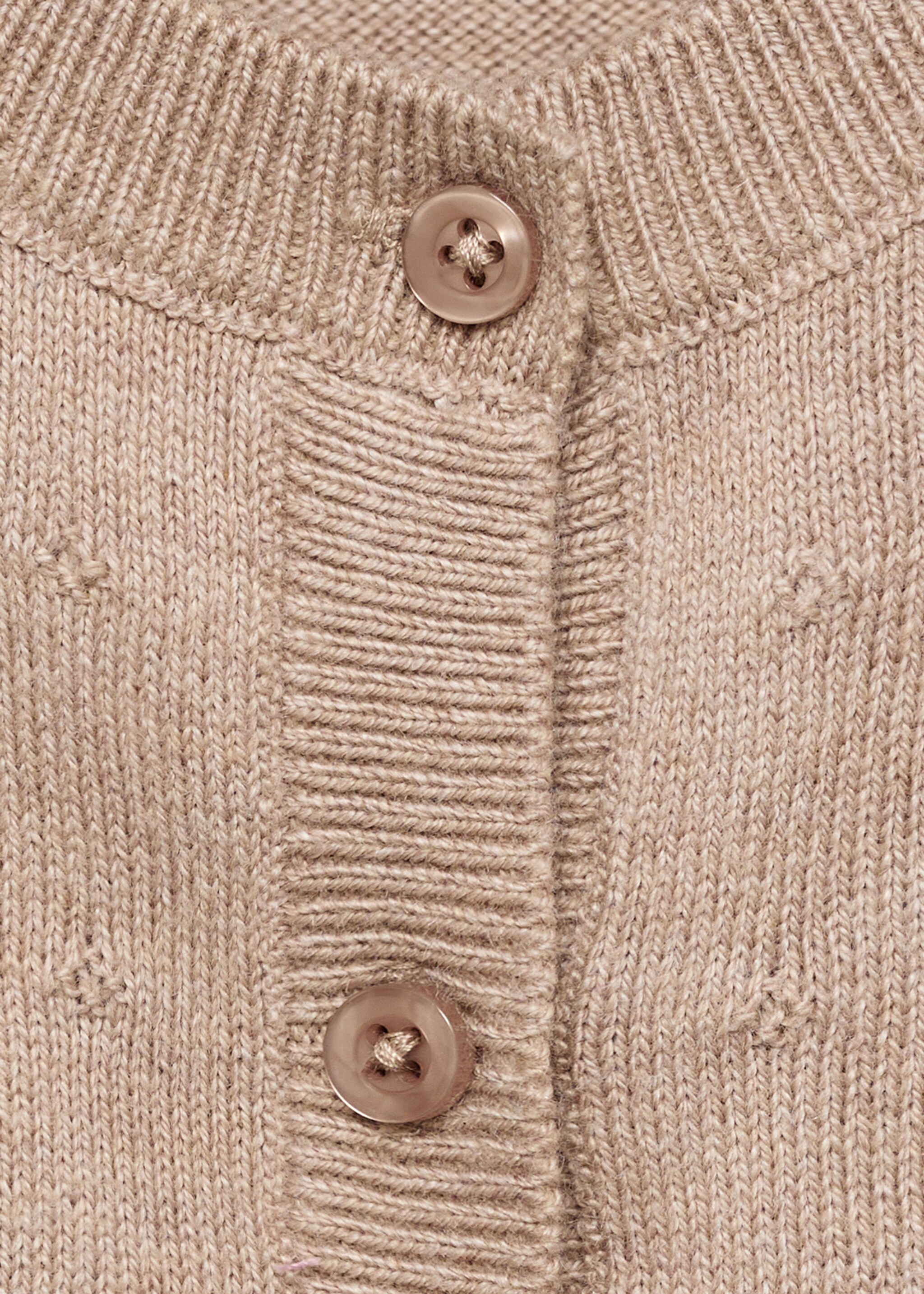 Button knit cardigan - Details of the article 8, Sand. Ref: 87071055-00.