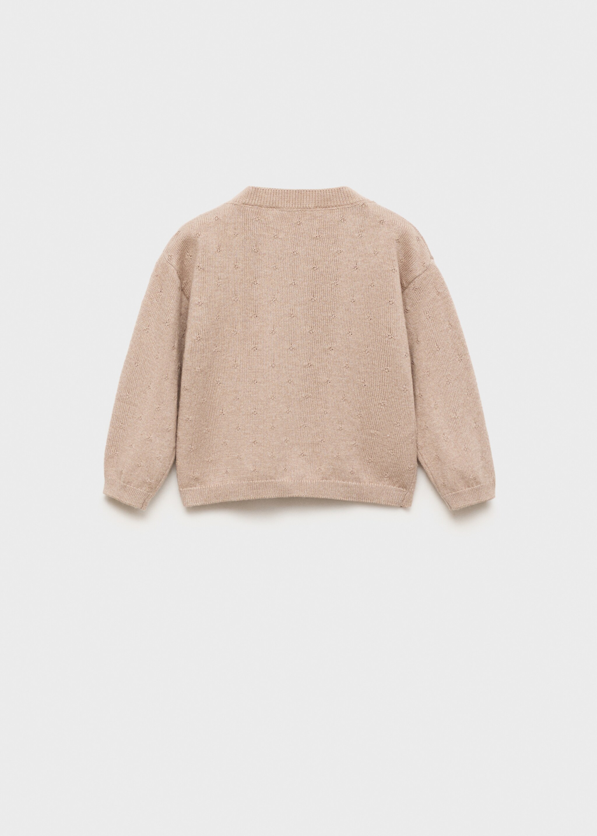Button knit cardigan - Reverse of the article, Sand. Ref: 87071055-00.