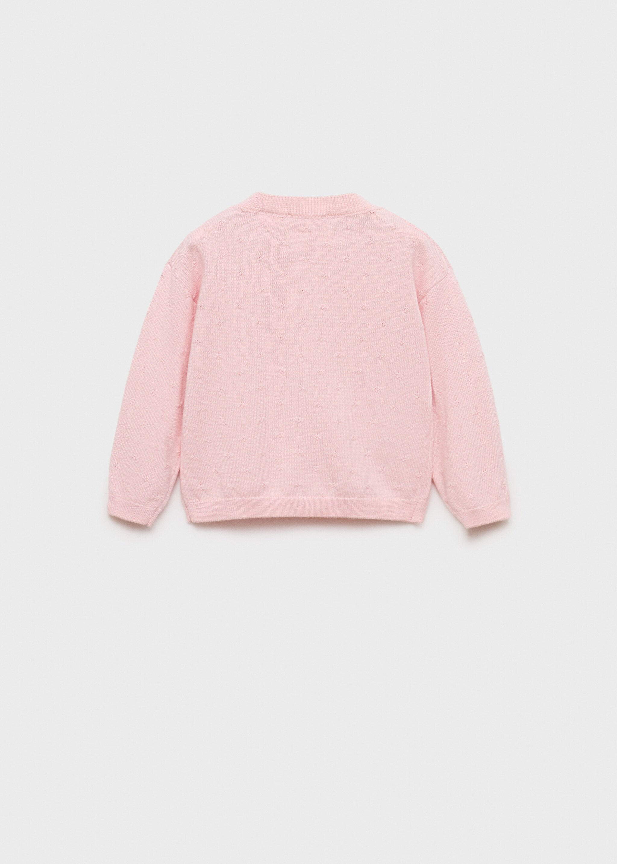 Button knit cardigan - Reverse of the article, Pastel Pink. Ref: 87071055-00.
