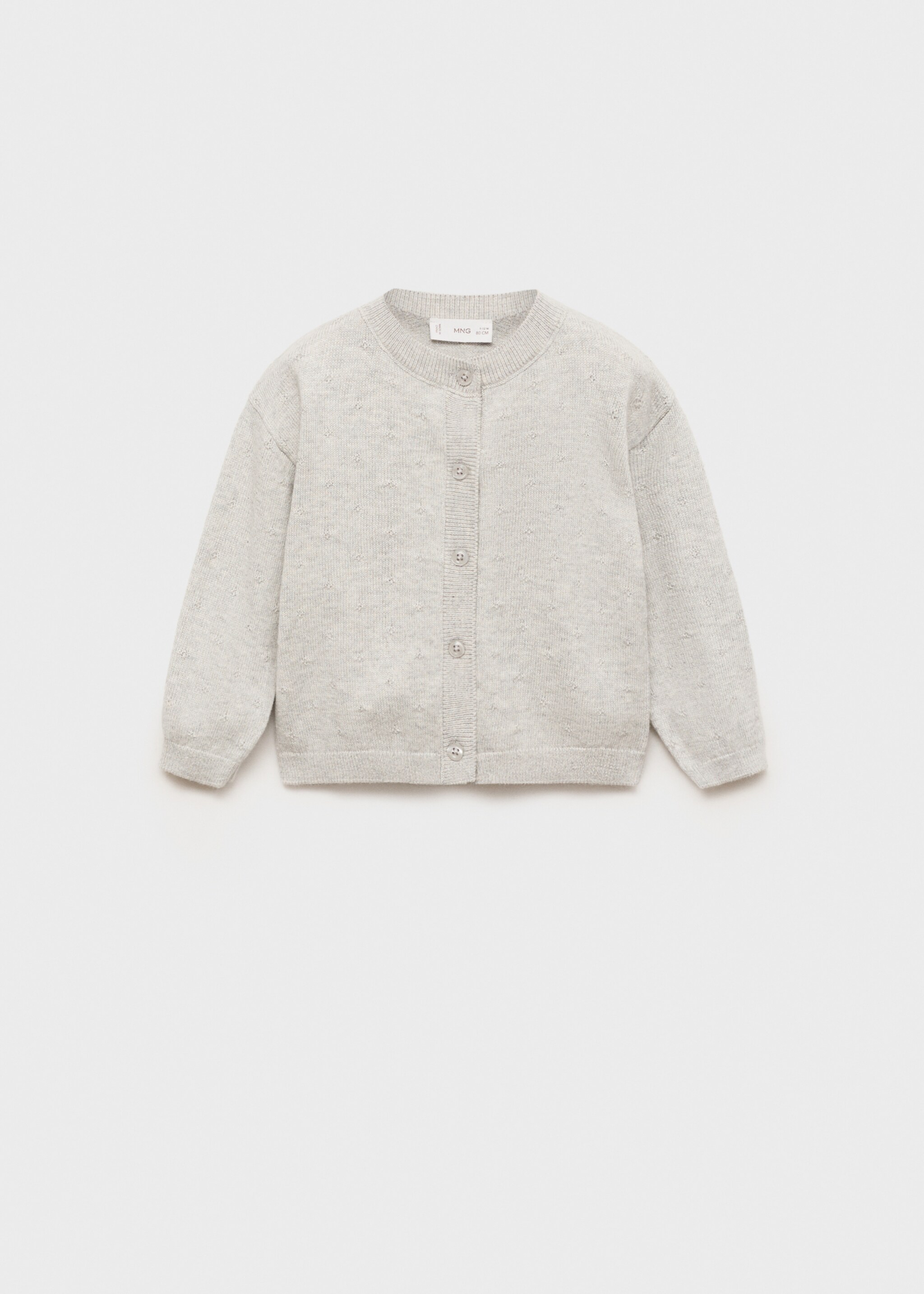 Button knit cardigan - Article without model, Light Heather Grey. Ref: 87071055-00.