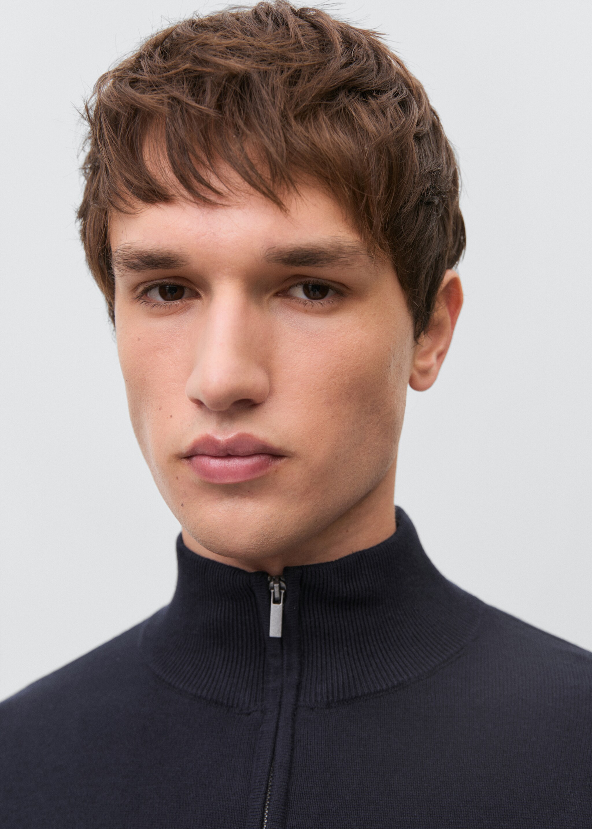 Perkins-neck sweater - Details of the article 1, Dark Navy. Ref: 87071057-00.