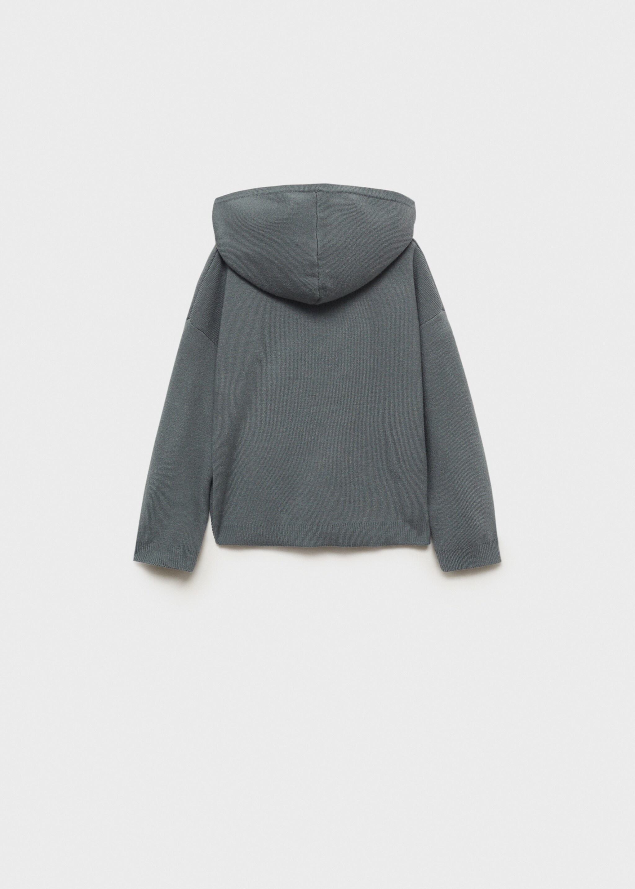 Hooded knit sweater - Reverse of the article, Forest Green. Ref: 87071515-00.