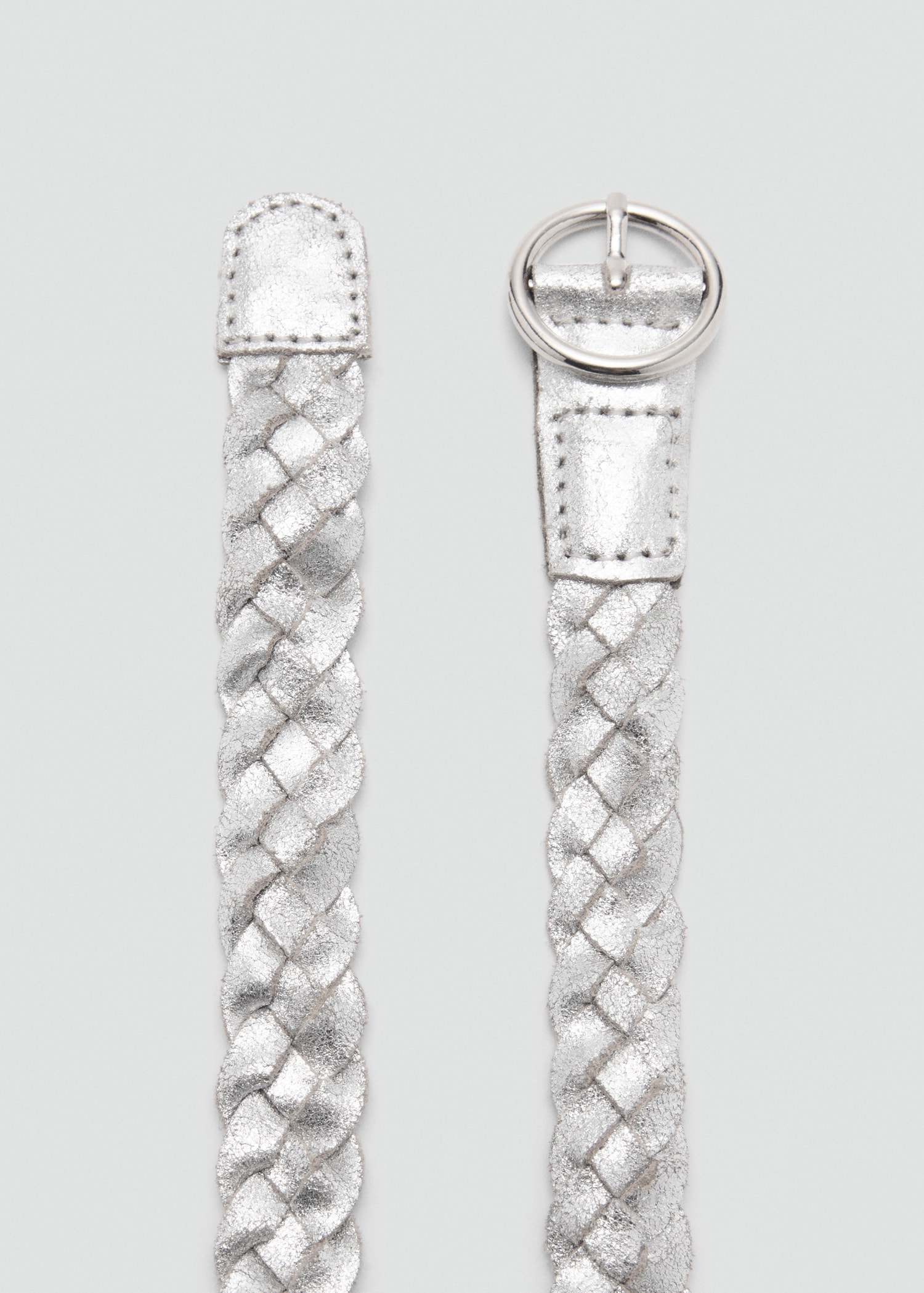 100% braided leather belt - Medium plane