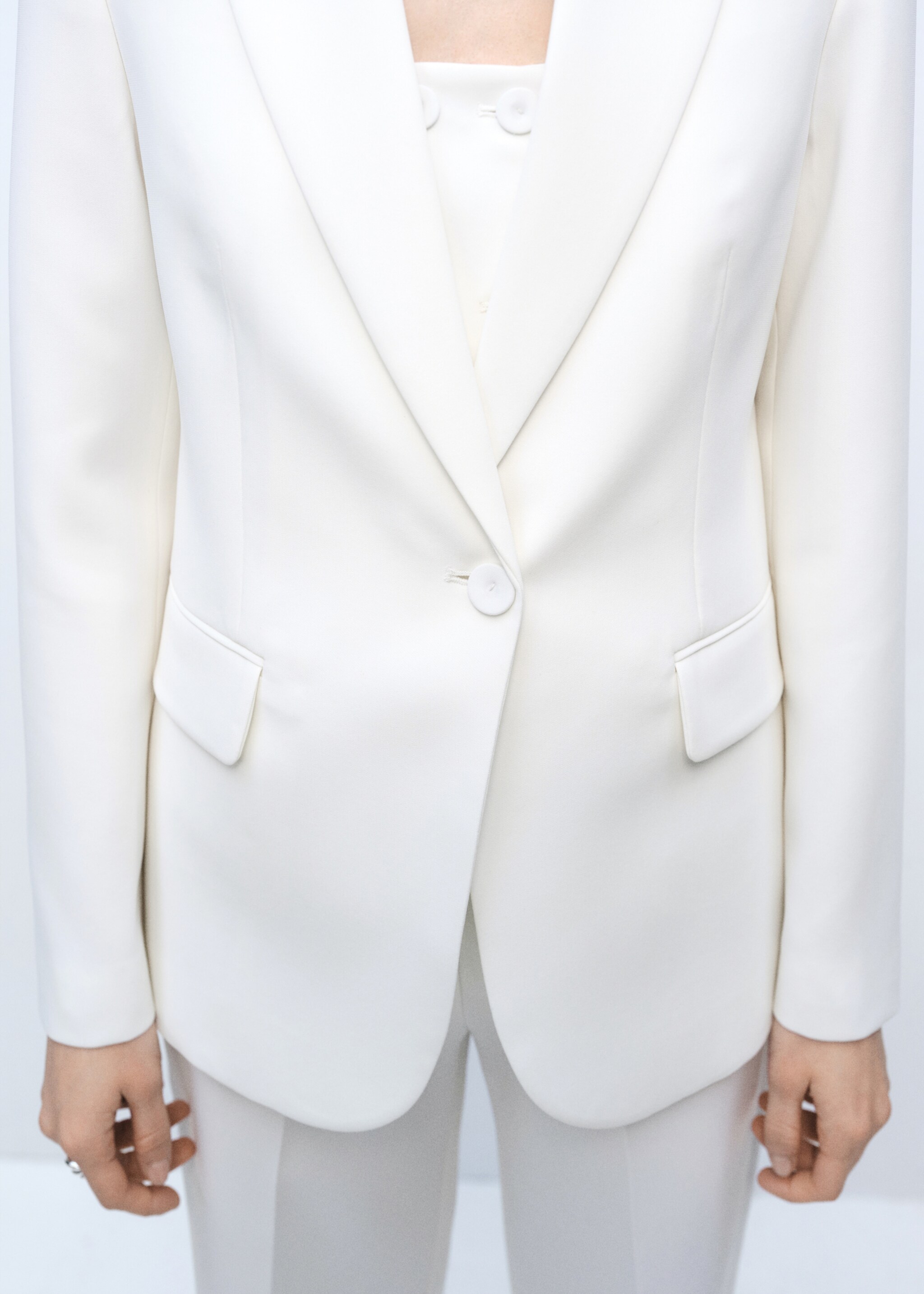 Σακάκι κοστουμιού με δομή - Λεπτομέρεια του προϊόντος 6, Υπόλευκο. Ref: 87071518-00.