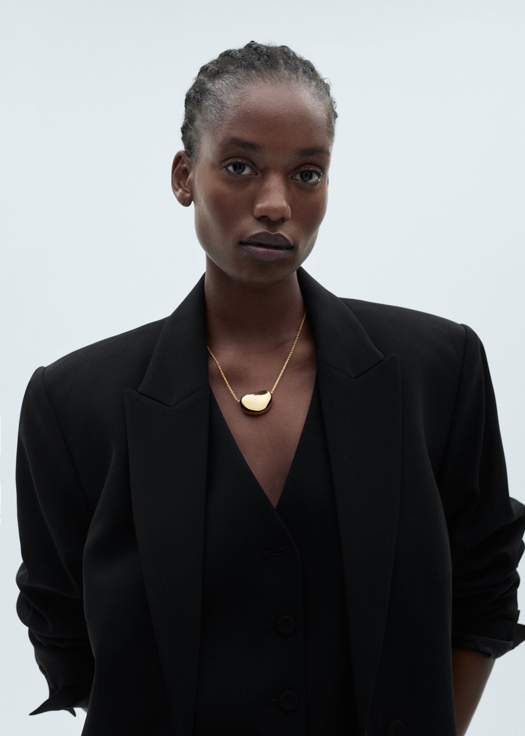 Structured suit blazer - Details of the article 5, Black. Ref: 87071518-00.