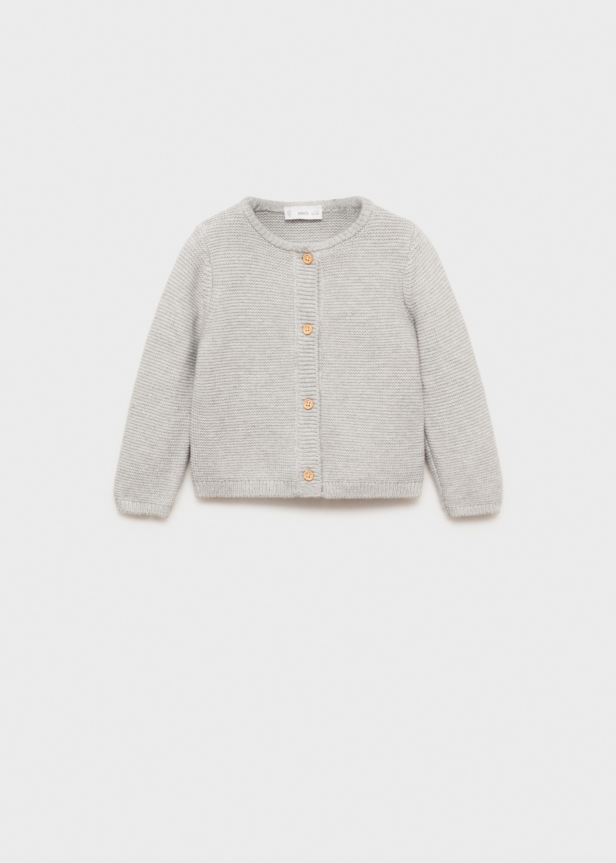 Button knit cardigan - Article without model, Medium Heather Grey. Ref: 87071519-00.