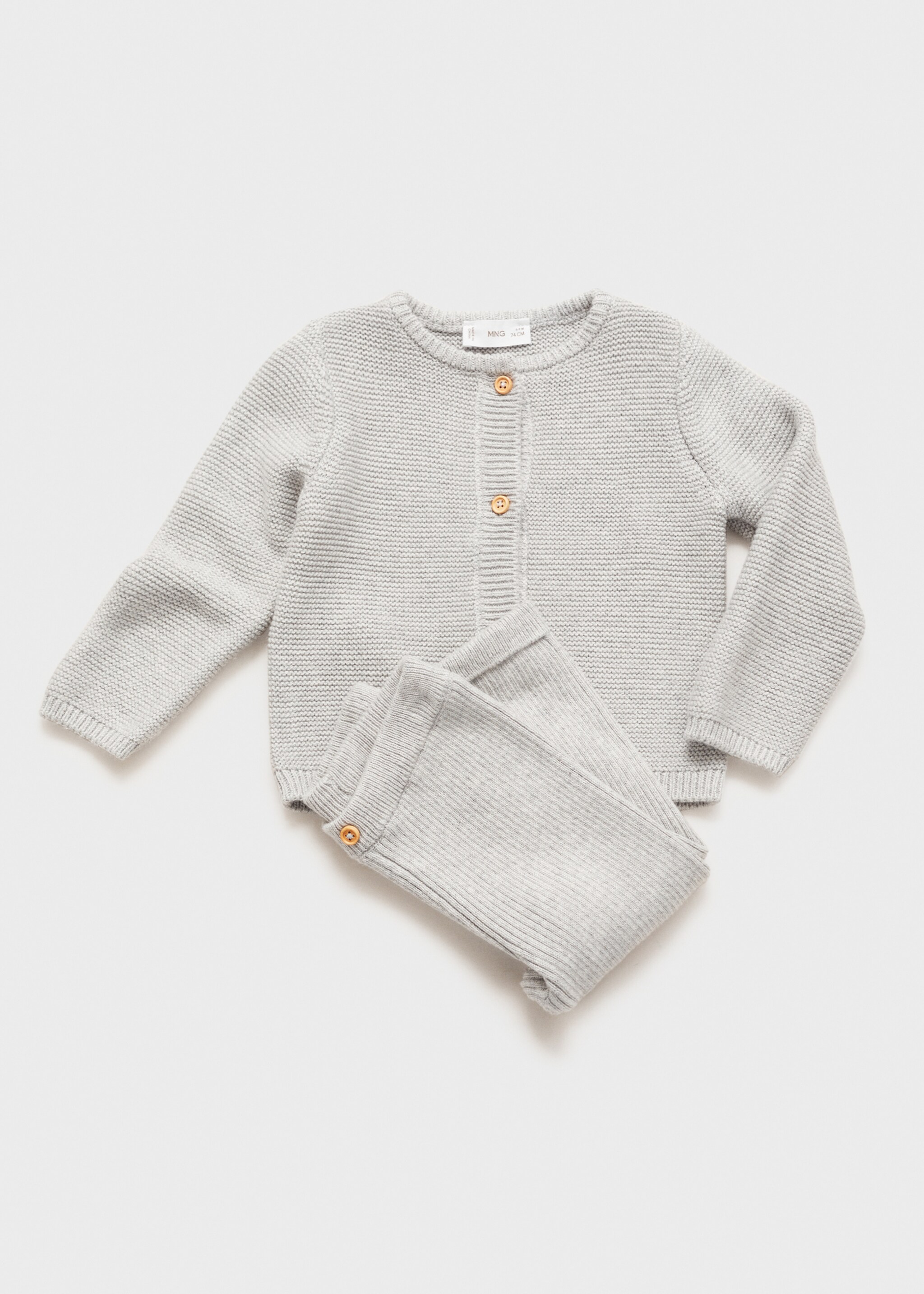 Button knit cardigan - Details of the article 0, Medium Heather Grey. Ref: 87071519-00.