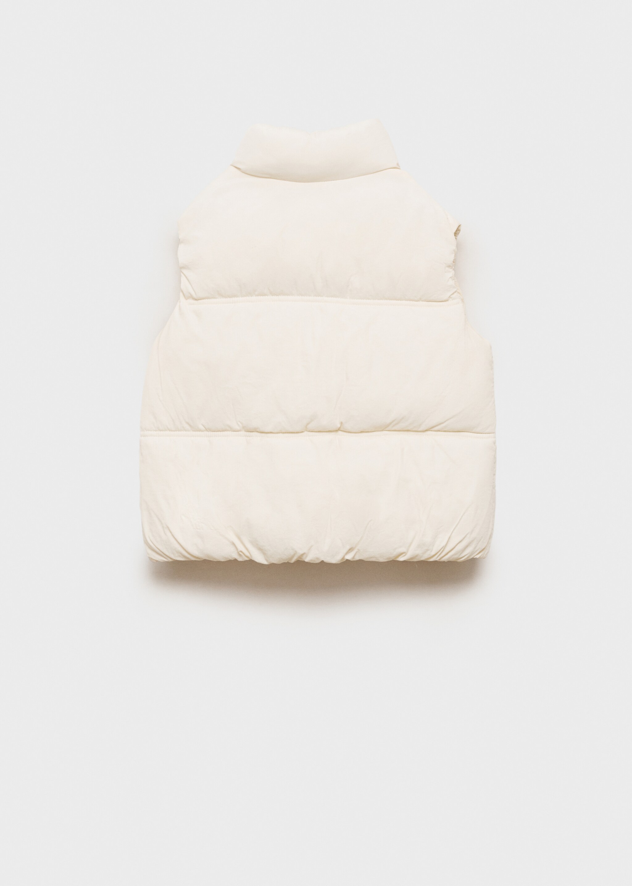 Quilted zipper gilet - Reverse of the article, Ecru. Ref: 87072535-00.