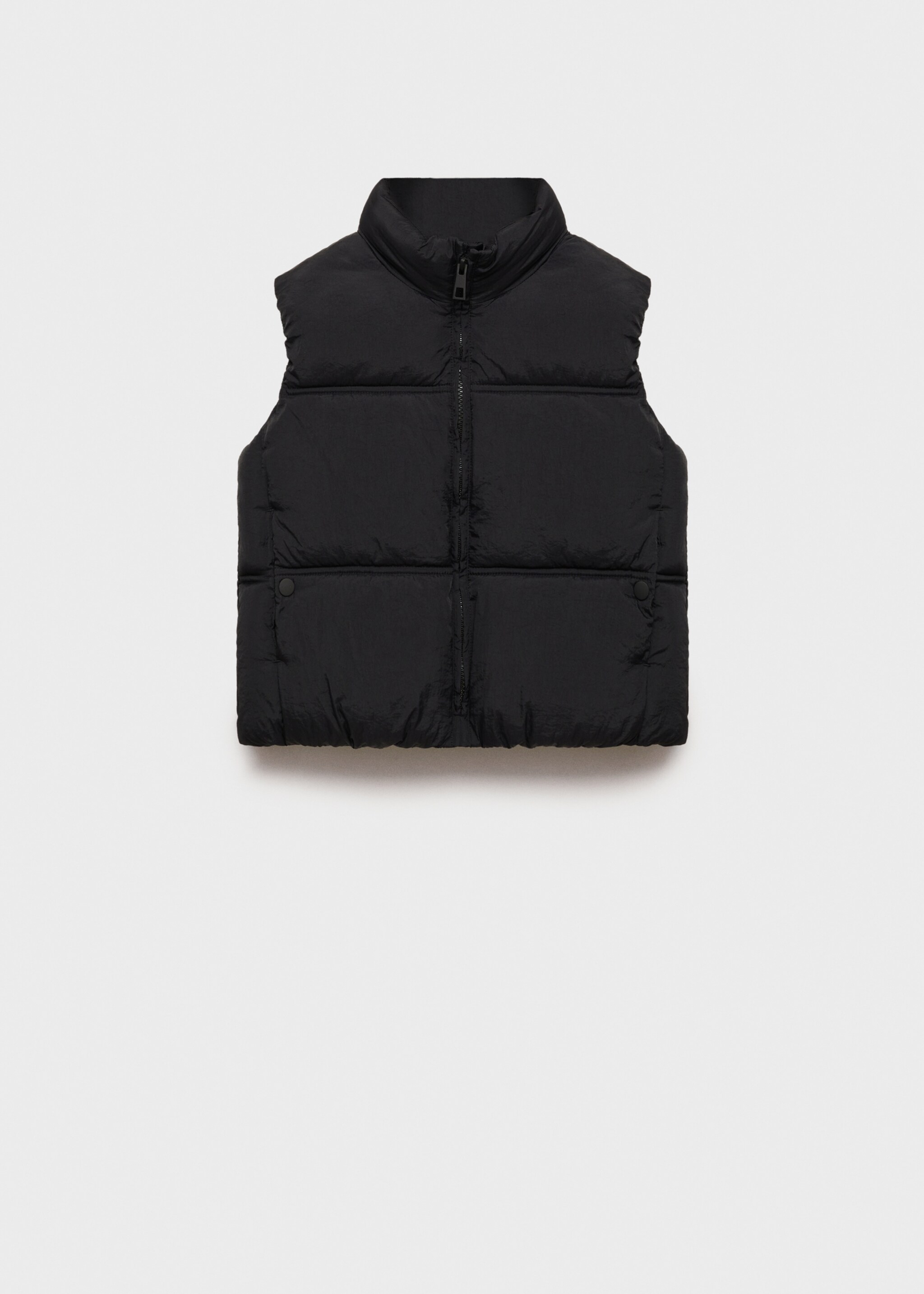 Quilted zipper gilet - Article without model, Black. Ref: 87072535-00.