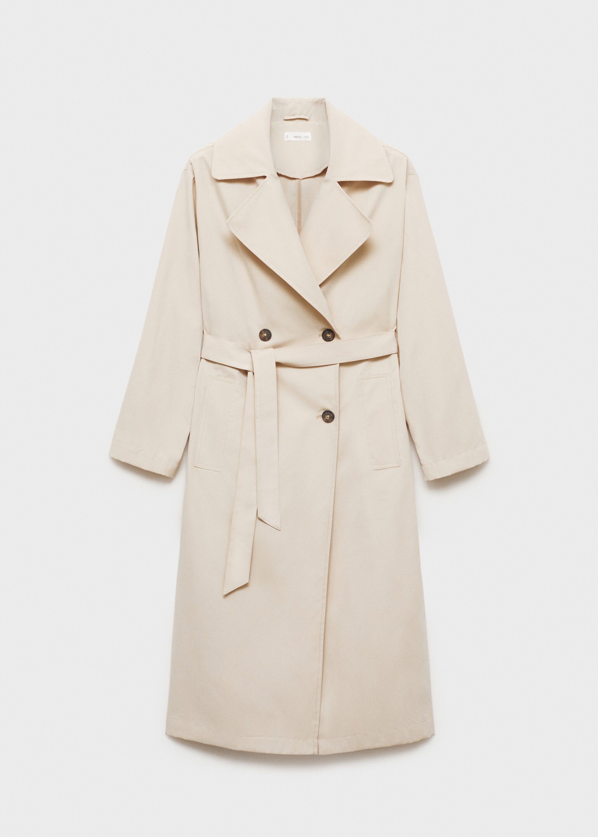 Soepelvallende trenchcoat met ceintuur - Artikel zonder model, Open beige. Ref: 87072536-00.