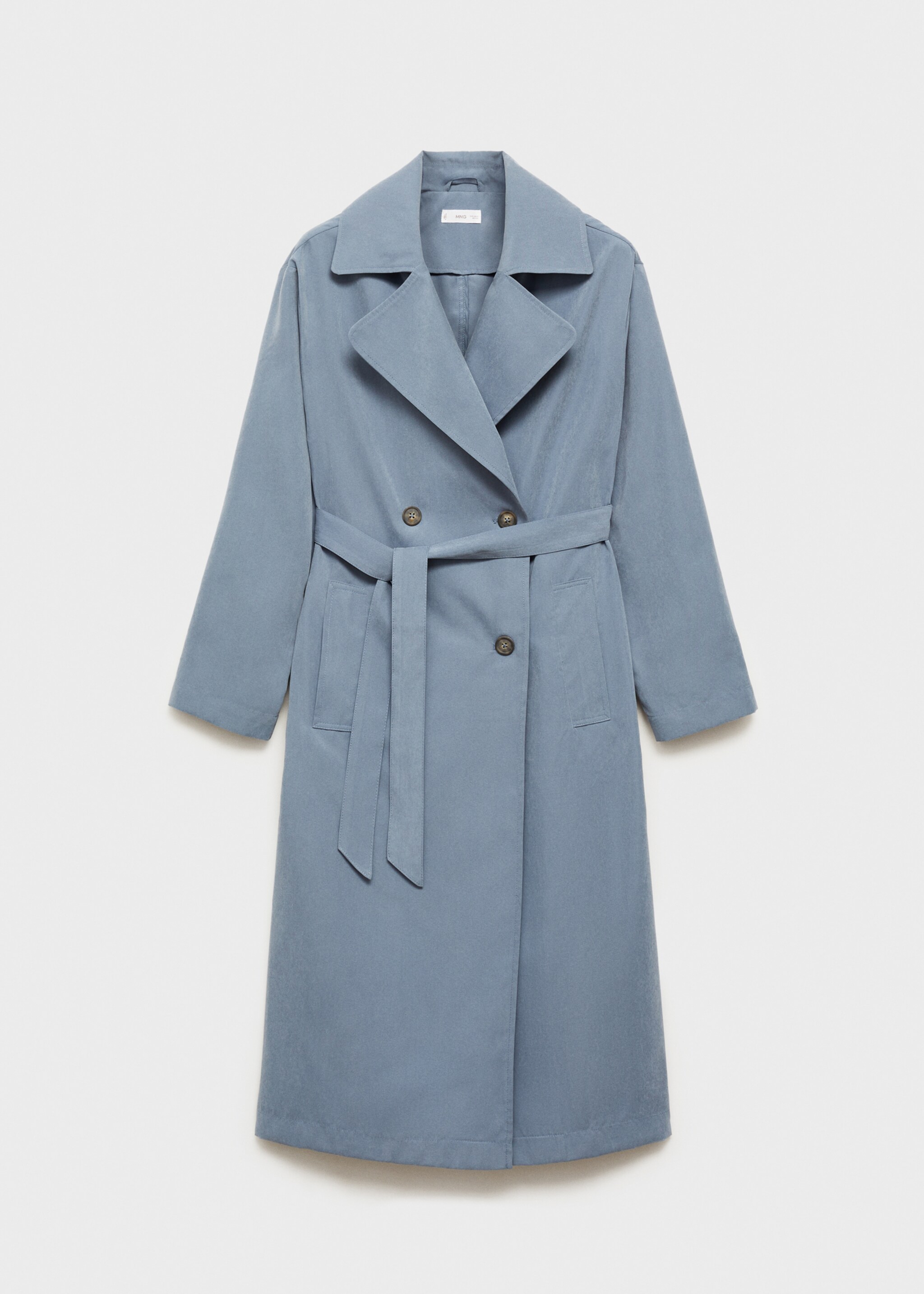 Trench fluide ceinture - Article sans modèle, Bleu. Ref: 87072536-00.