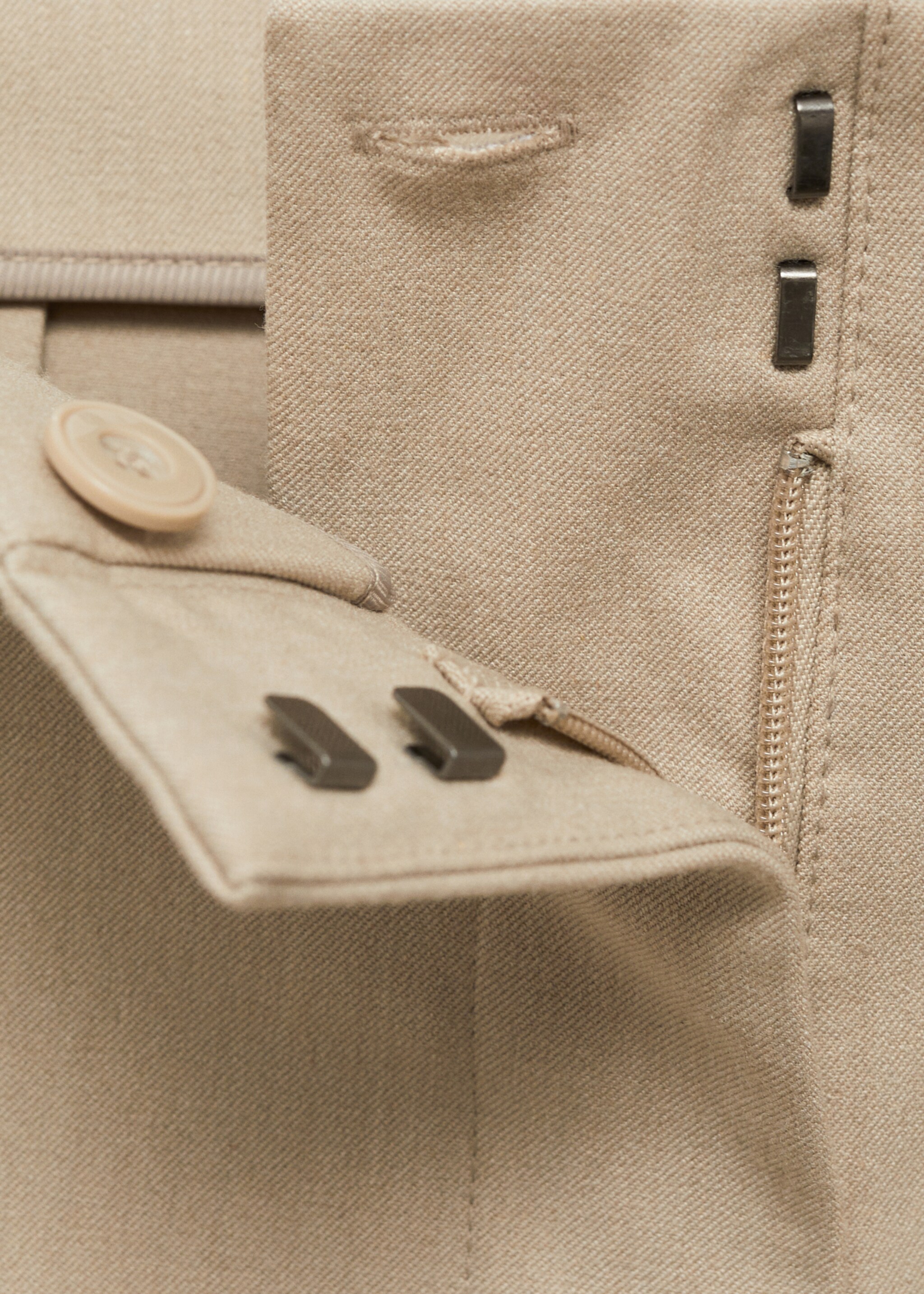 Mid-rise flare trousers - Details of the article 8, Beige. Ref: 87072537-00.
