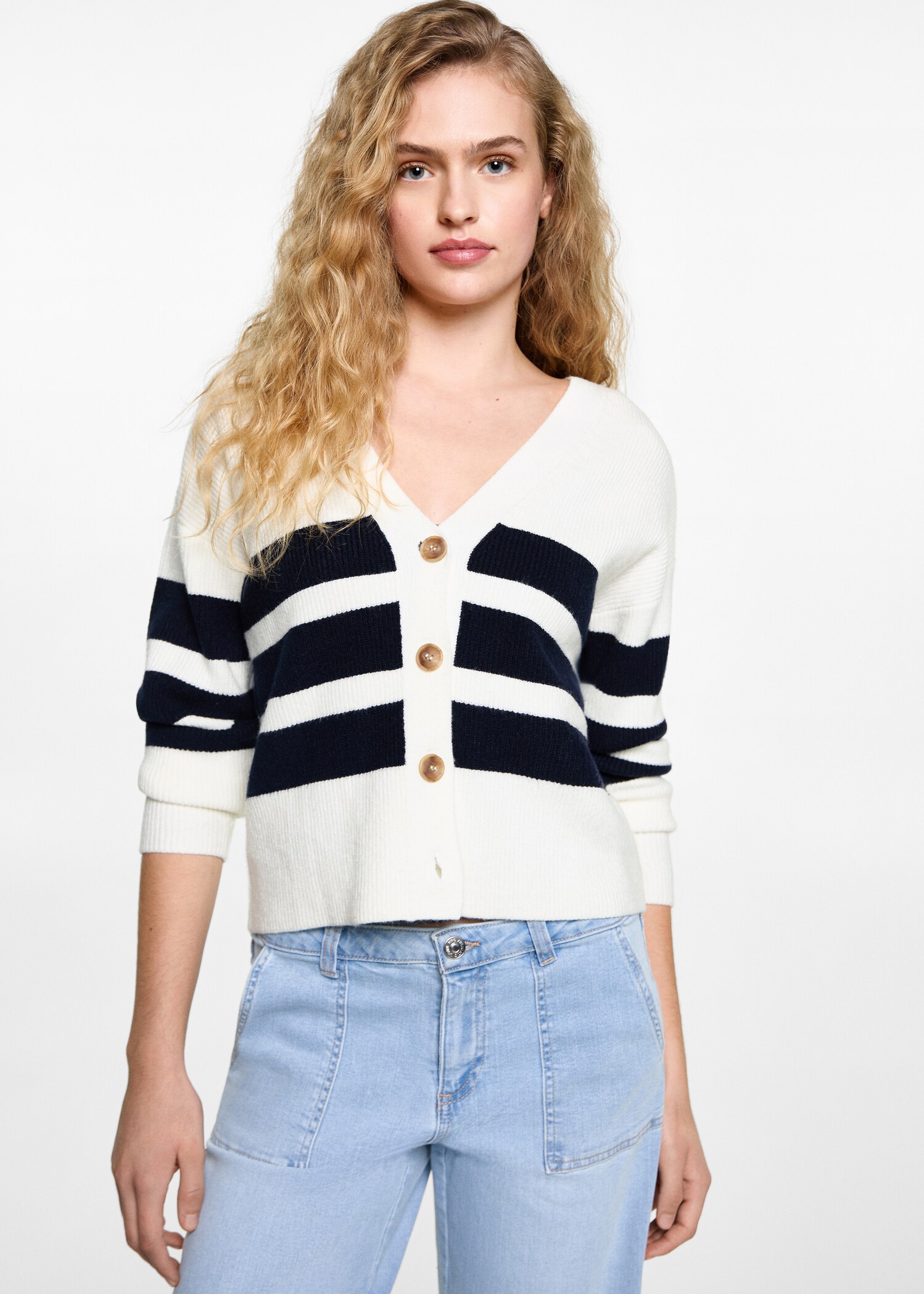 Stripped knit cardigan - Medium plane