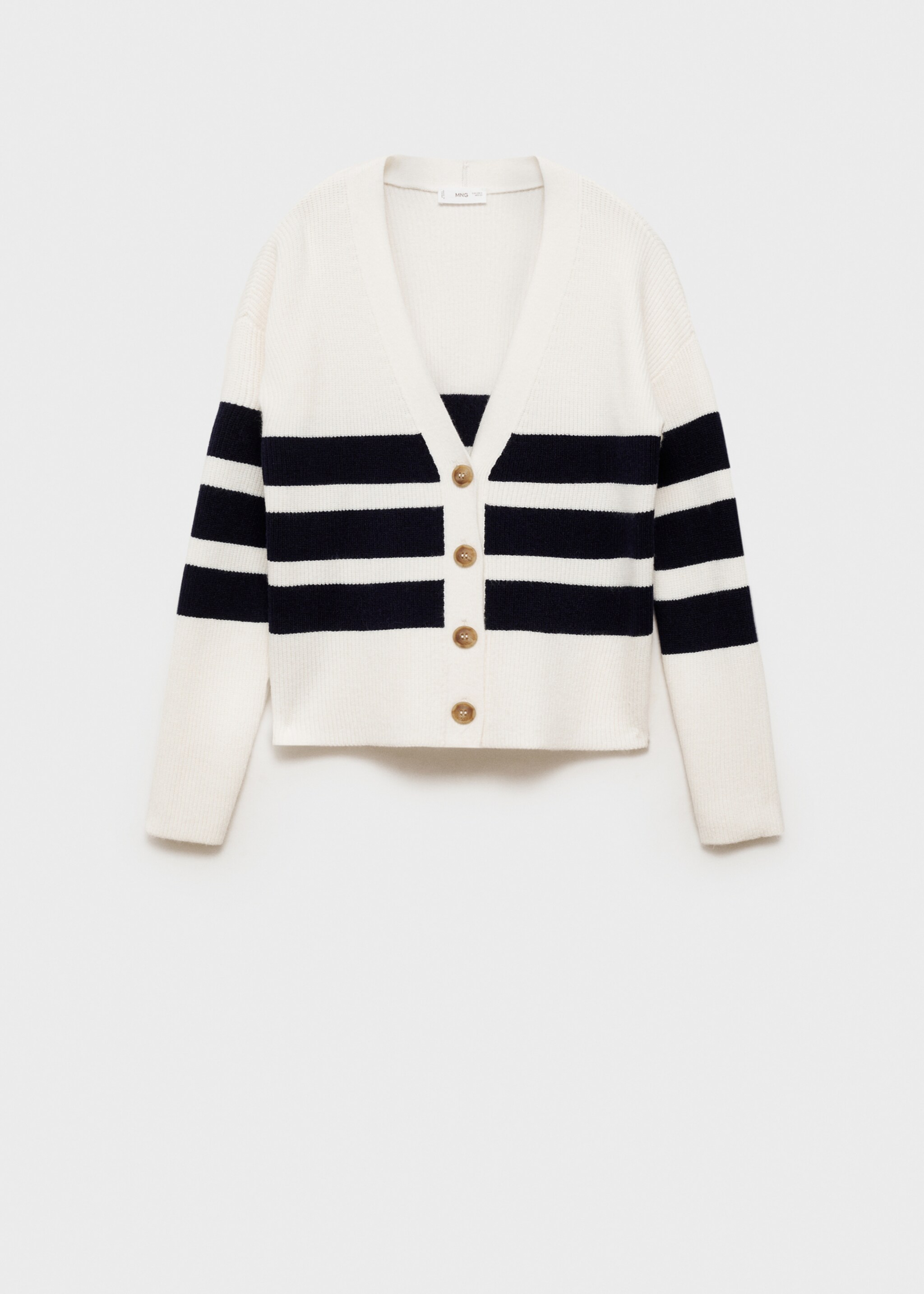 Stripped knit cardigan - Article without model, Off White. Ref: 87072538-00.