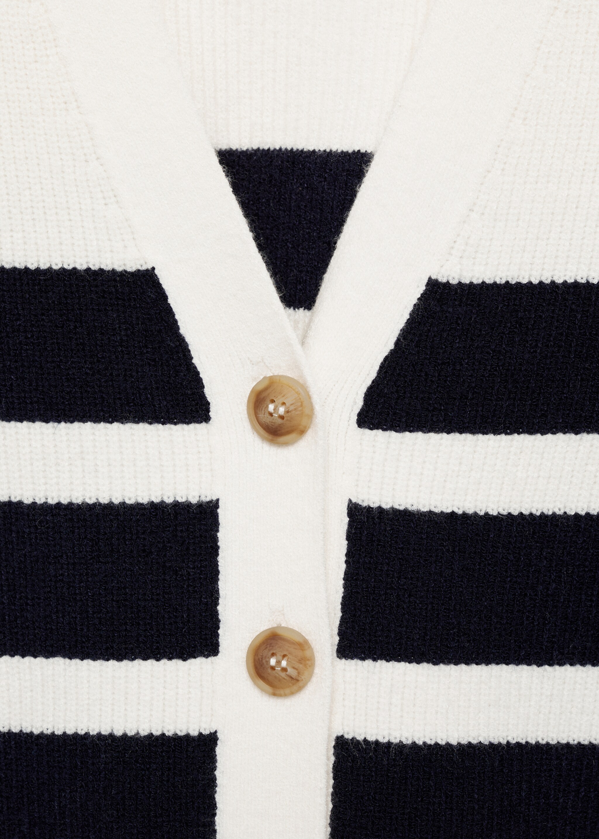 Stripped knit cardigan - Details of the article 8, Off White. Ref: 87072538-00.