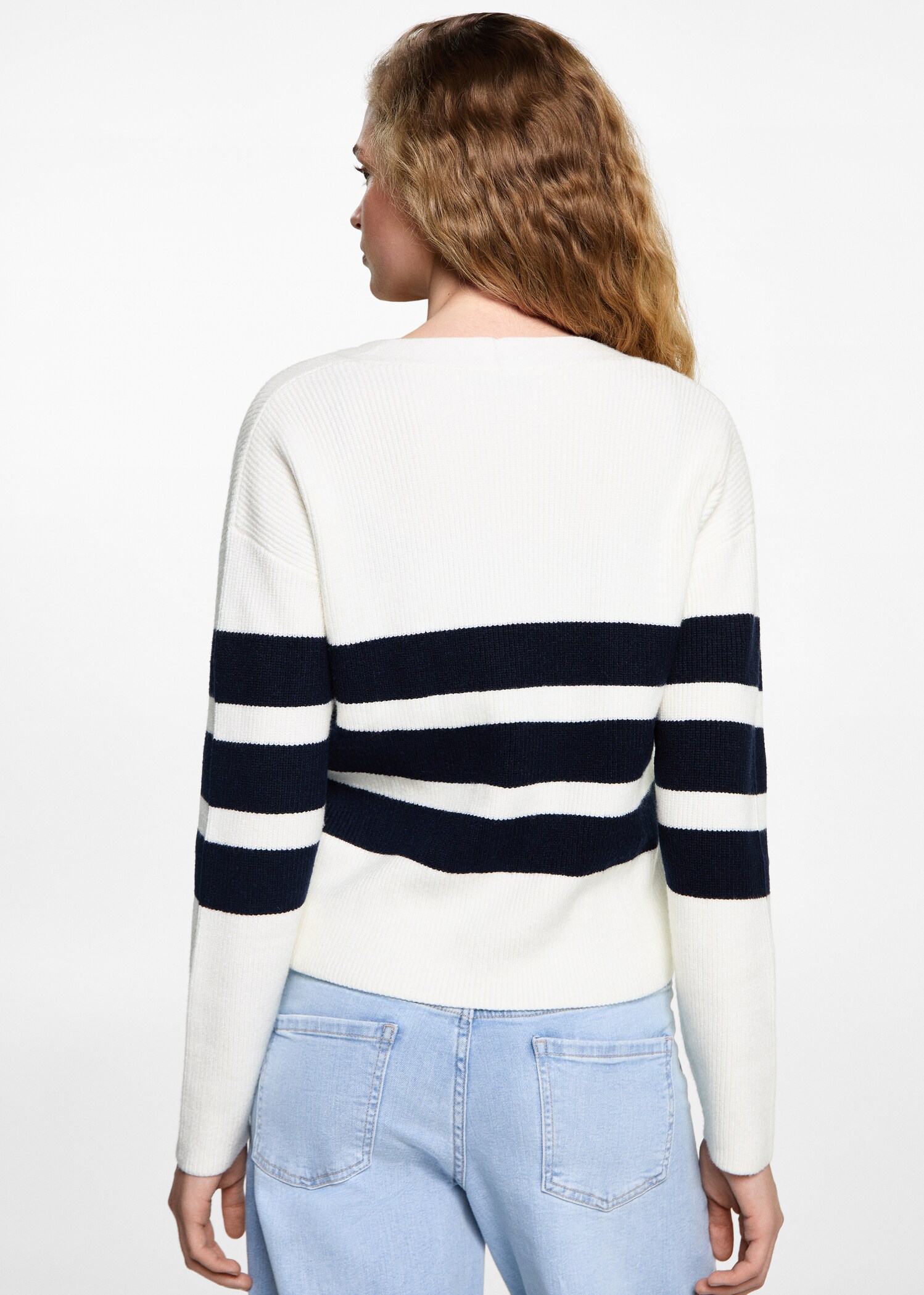 Stripped knit cardigan - Reverse of the article