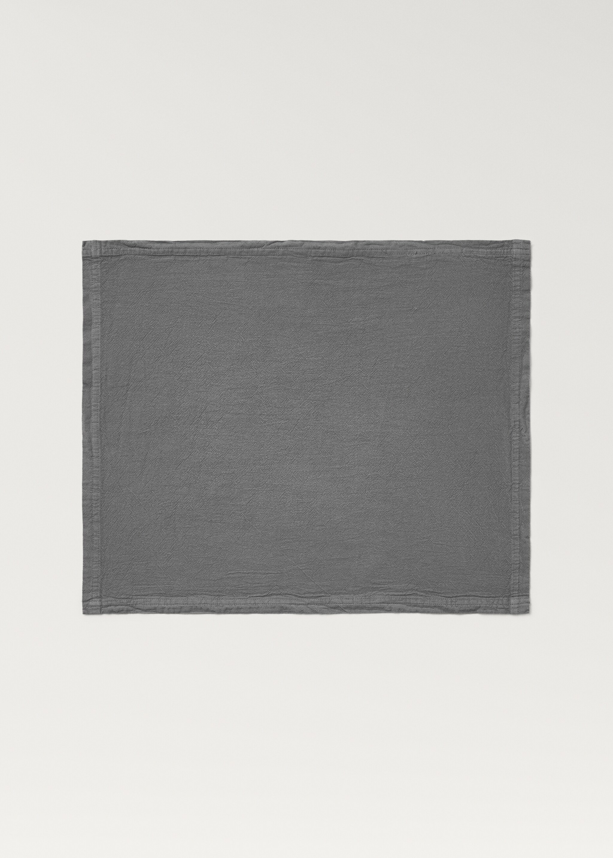 Garment dyed cotton napkins - Article without model, Medium Grey. Ref: 87072546-00.
