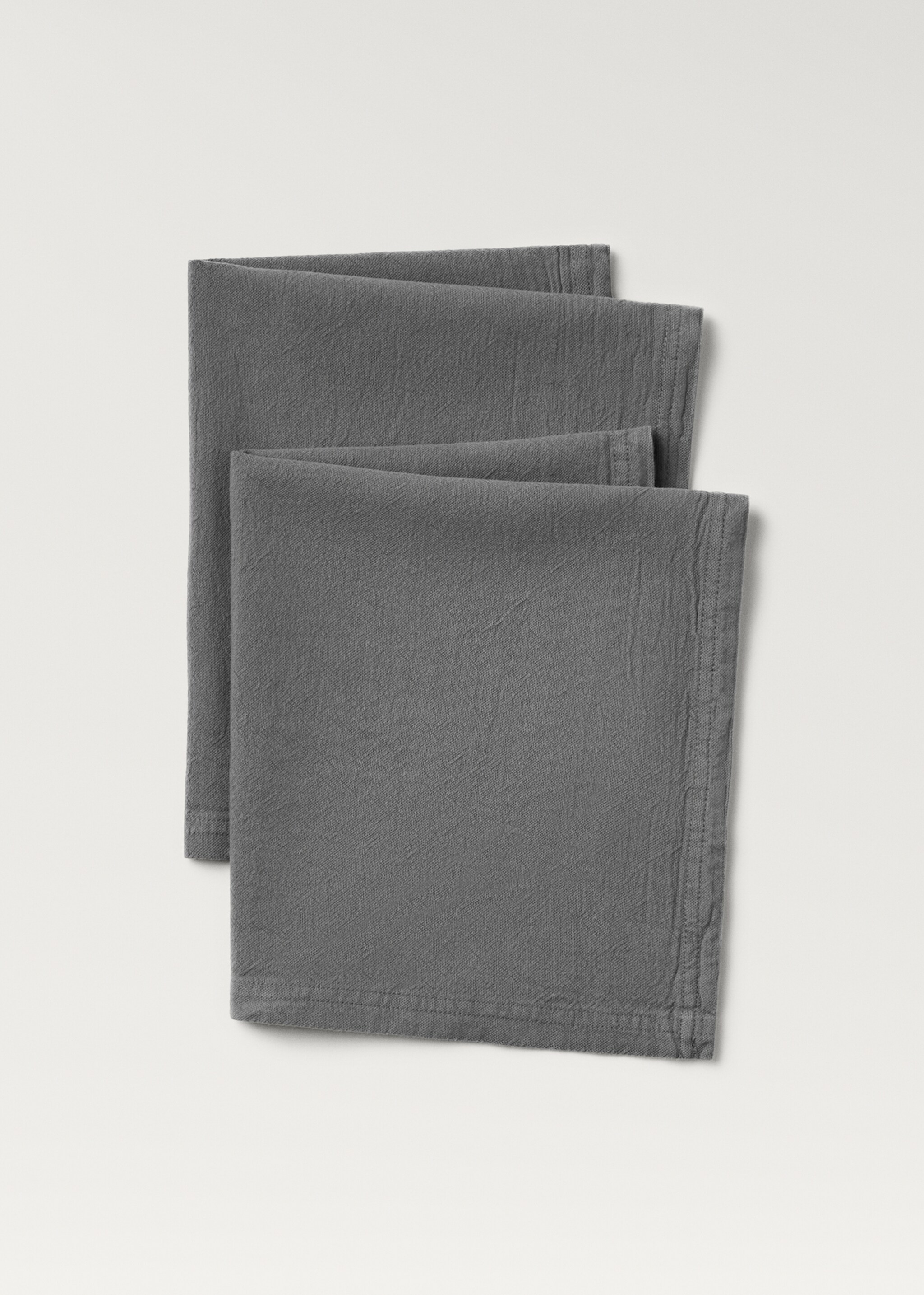Garment dyed cotton napkins - Details of the article 1, Medium Grey. Ref: 87072546-00.