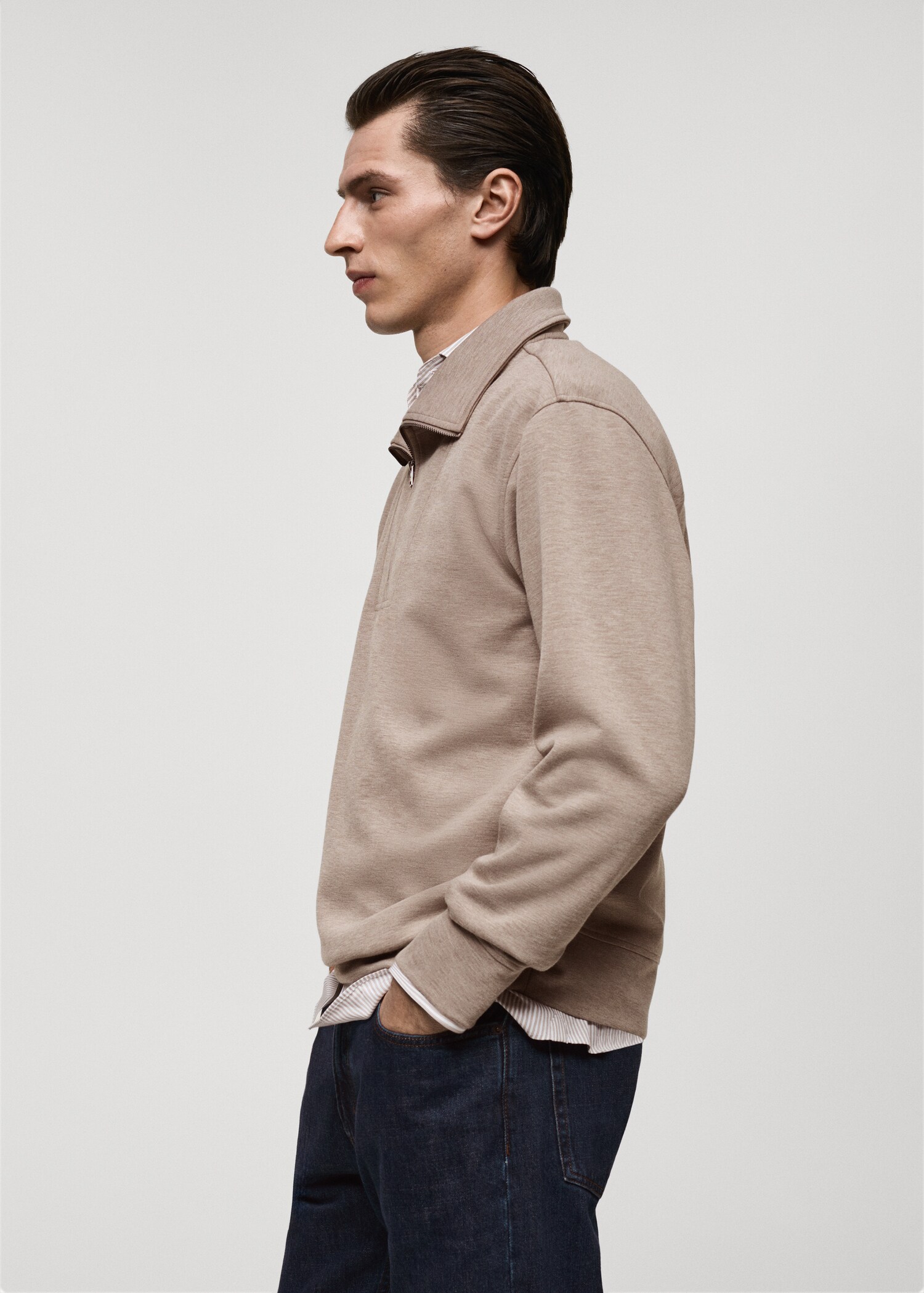 Regular-fit zip-neck sweatshirt - Details of the article 2