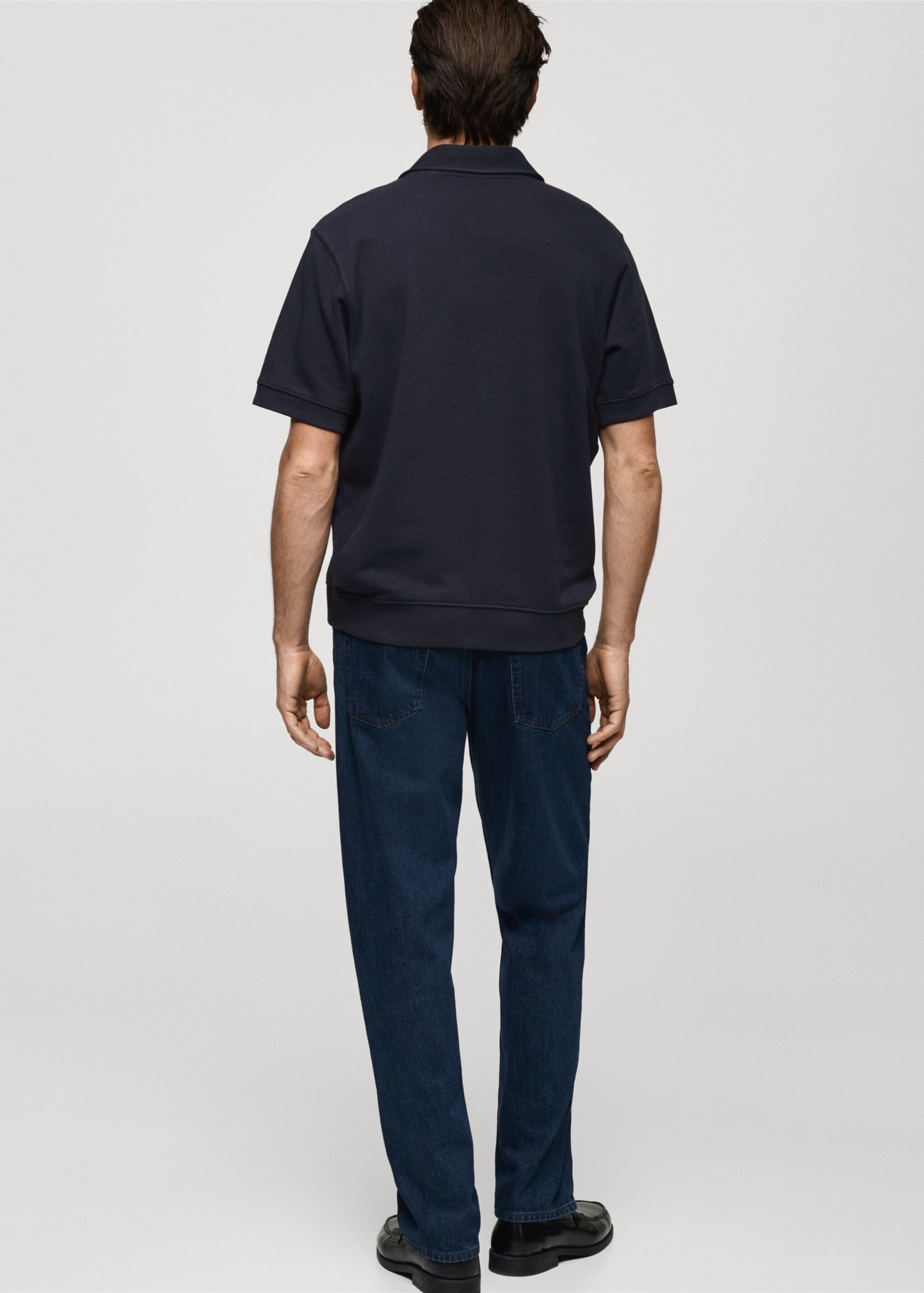 Regular-fit cotton polo shirt - Reverse of the article, Dark Navy. Ref: 87072890-00.