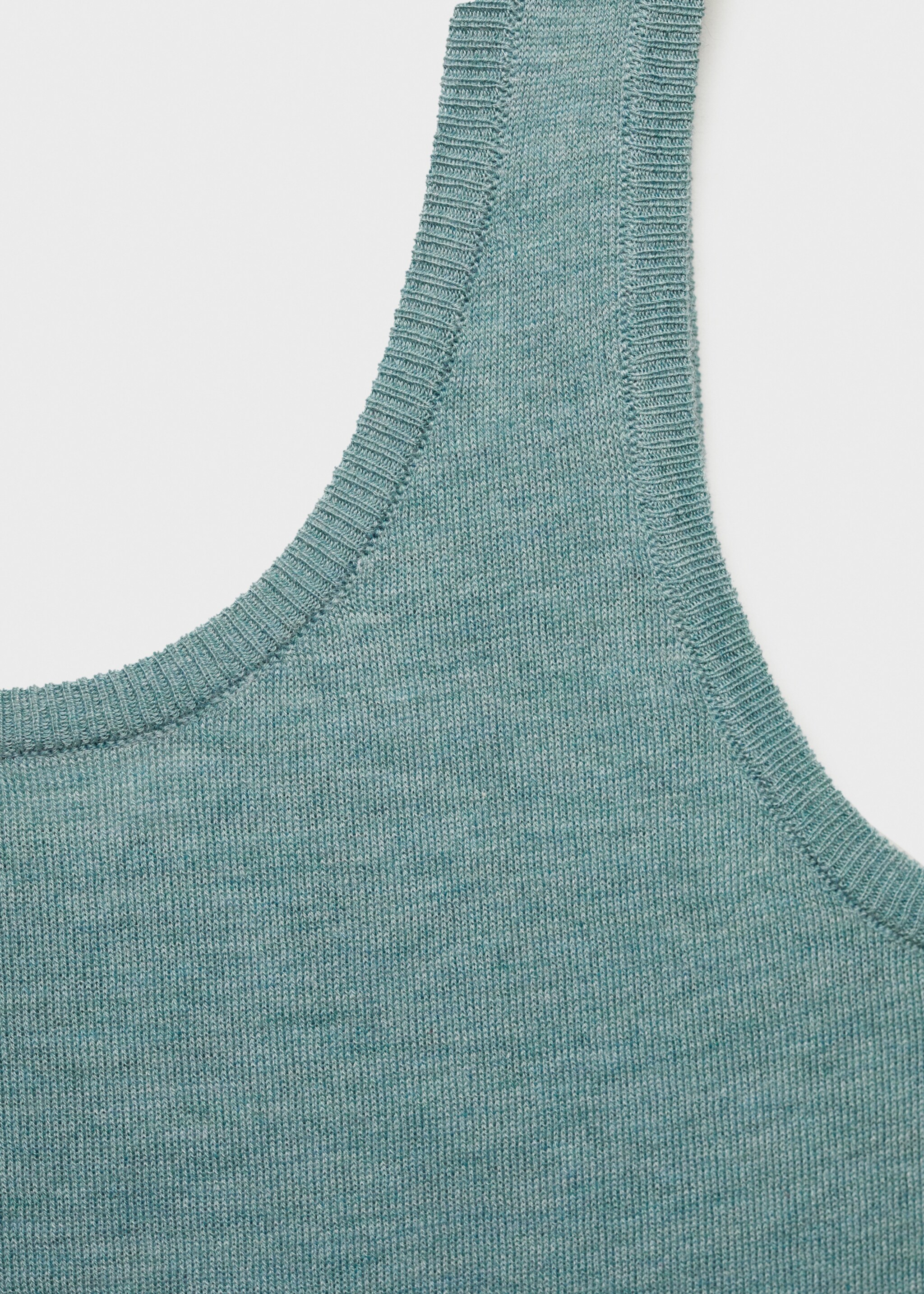 Ribbed knit tank top - Details of the article 8, Mint Green. Ref: 87072892-00.