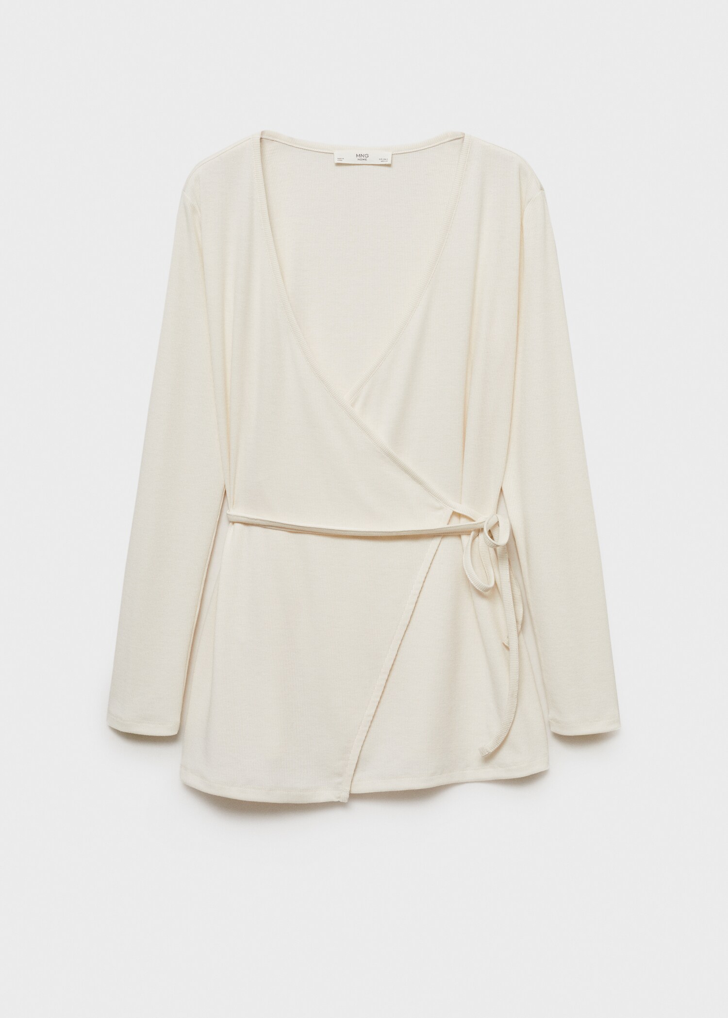 Rib-knit cardigan with tie - Article without model